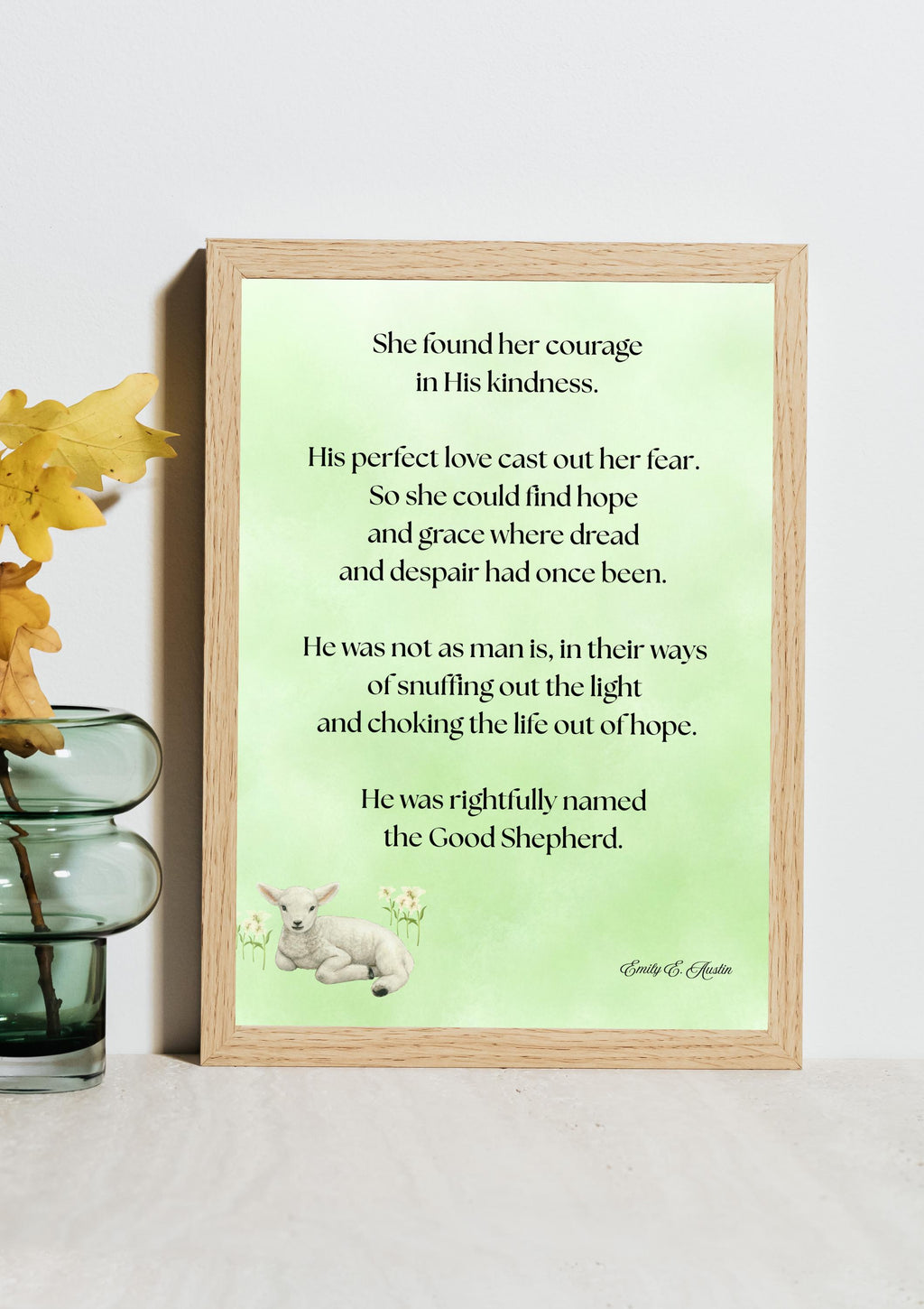 She Found Her Courage printable wall art, digital download poster, meditation quote decor