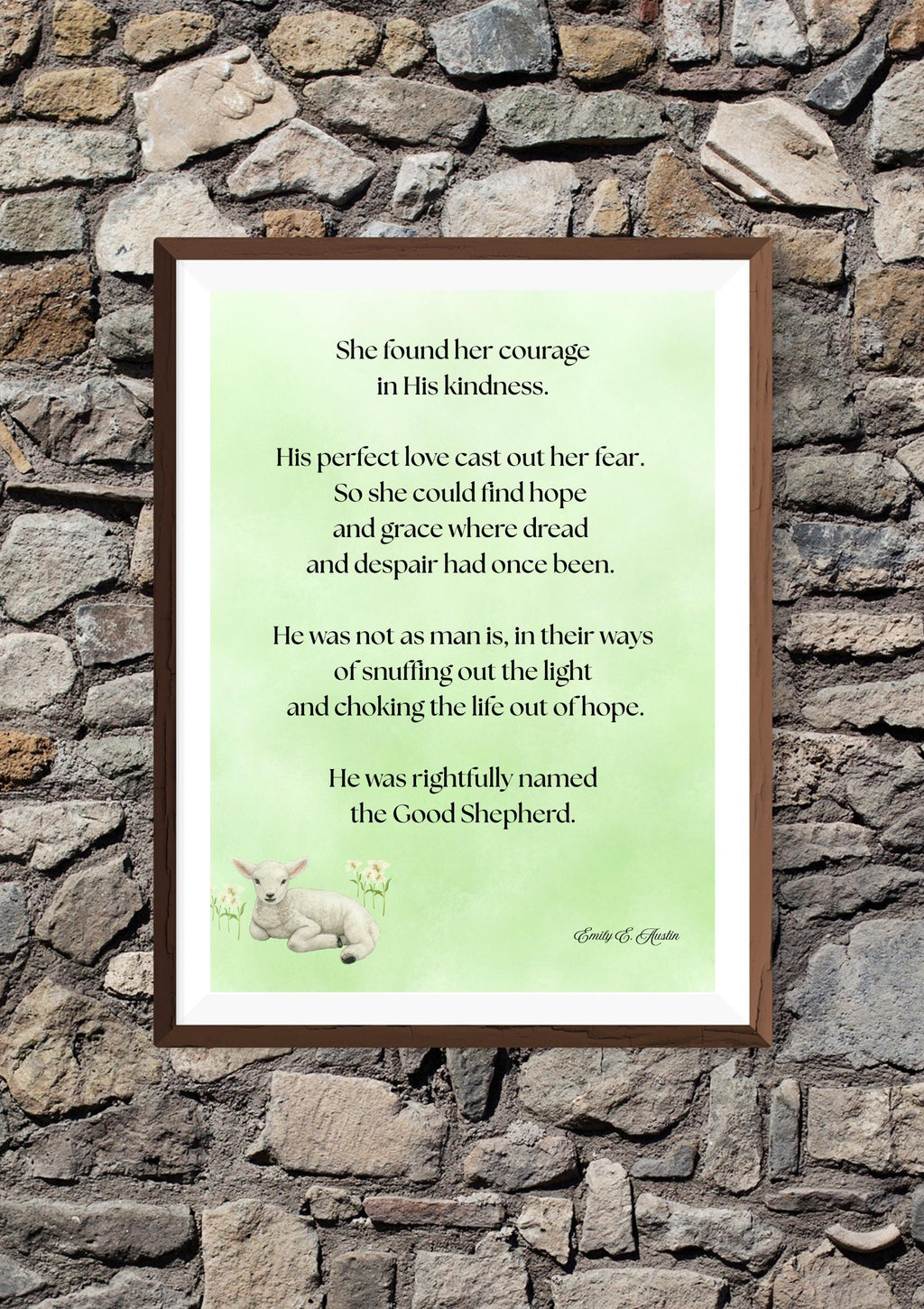 She Found Her Courage printable wall art, digital download poster, meditation quote decor