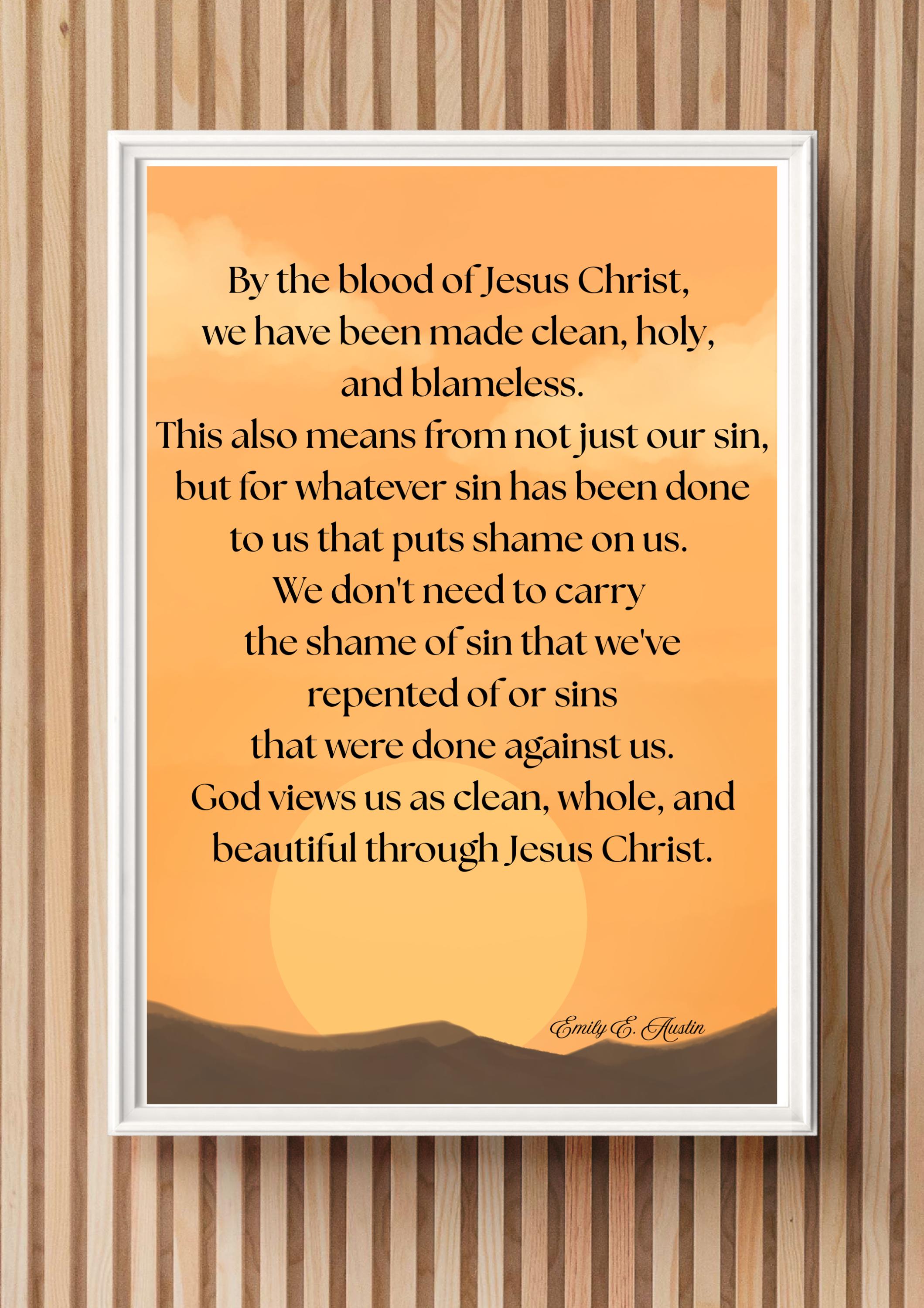 Mindful meditation quote digital download, God Views Us, sunset design, wall art