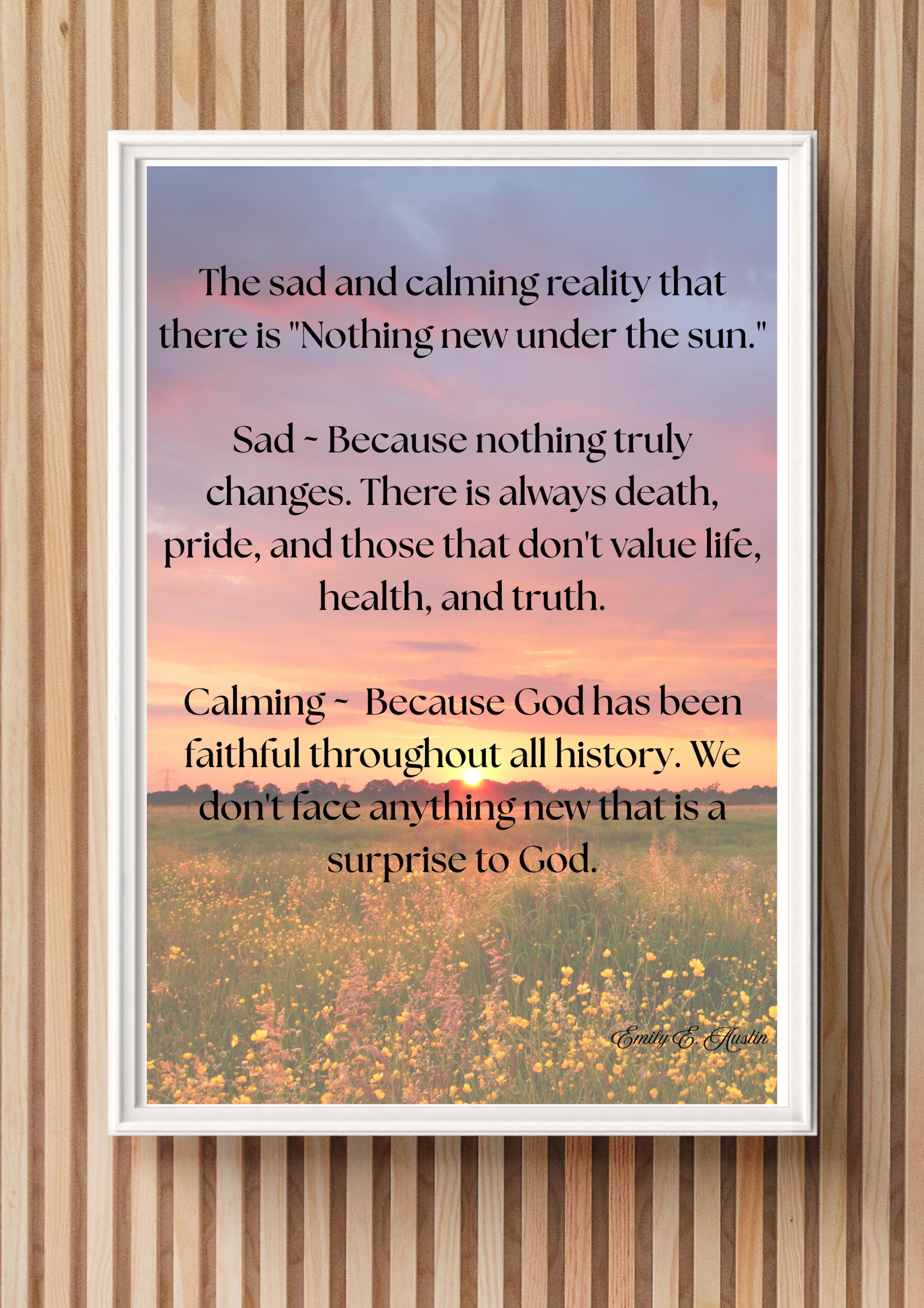 Ecclesiastes poster digital download, Nothing New Under the Sun scripture art, printable wall decor