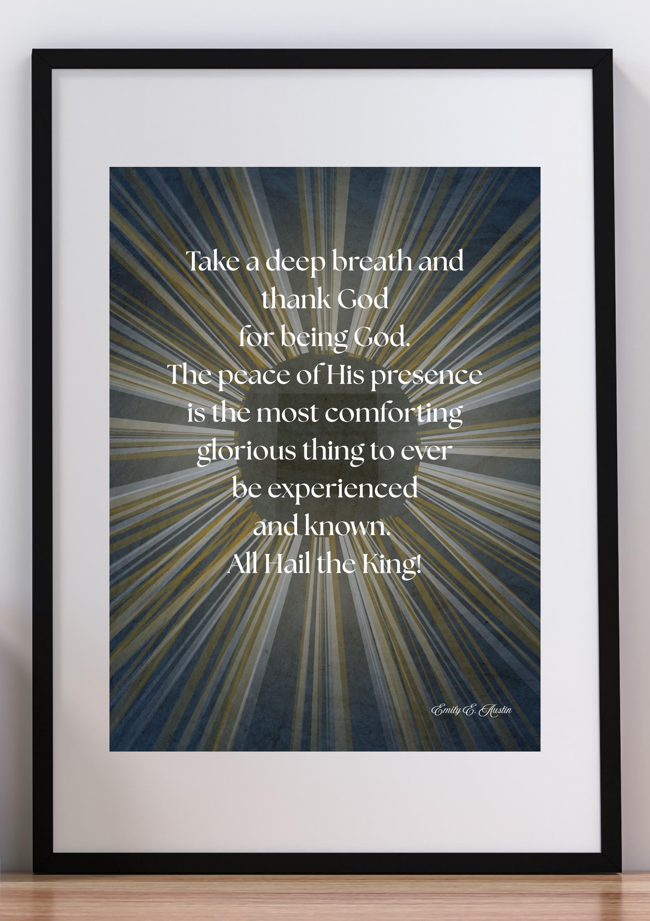 Take a Breath meditation poster, spiritual wall art digital download, mindfulness print