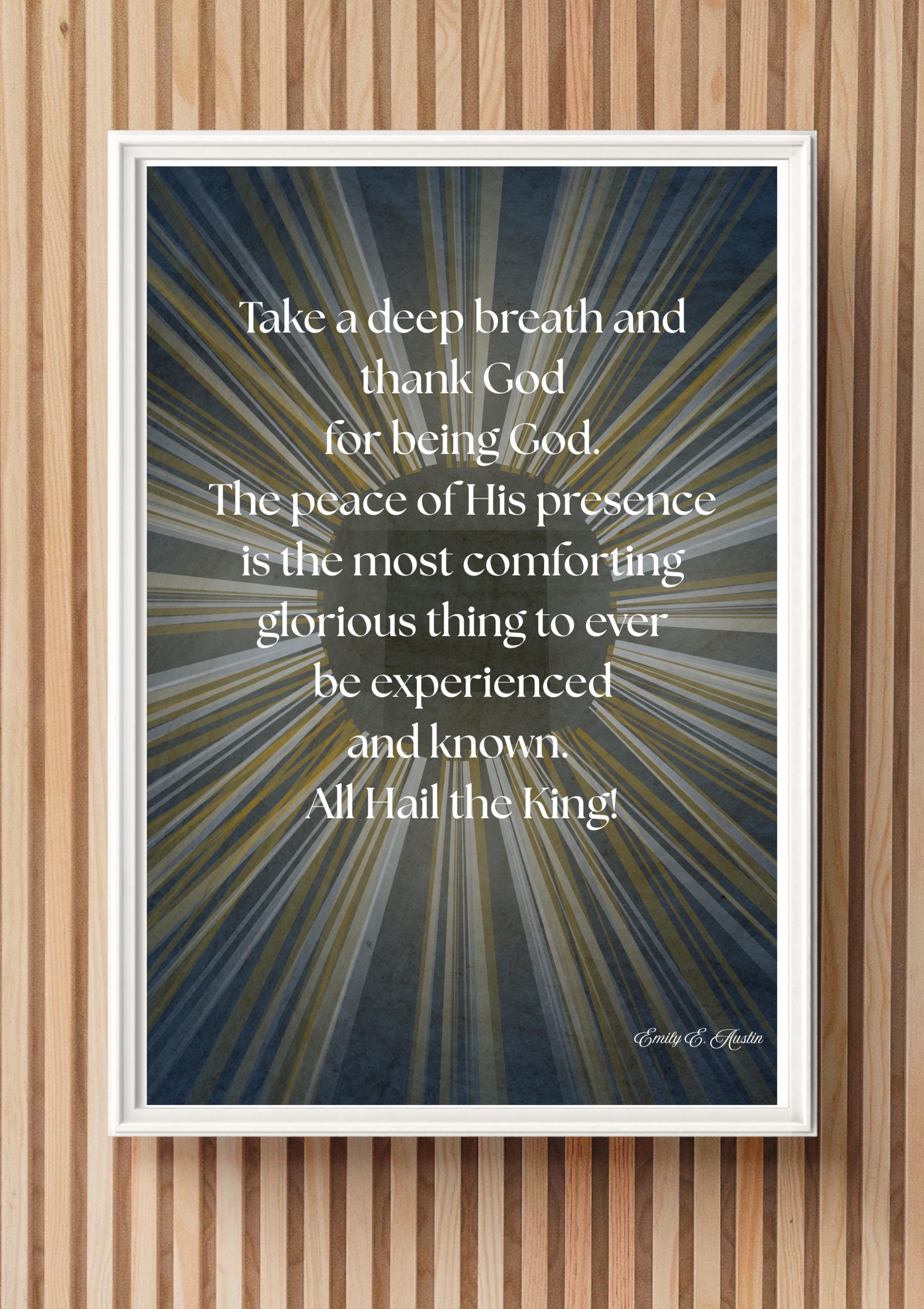 Take a Breath meditation poster, spiritual wall art digital download, mindfulness print