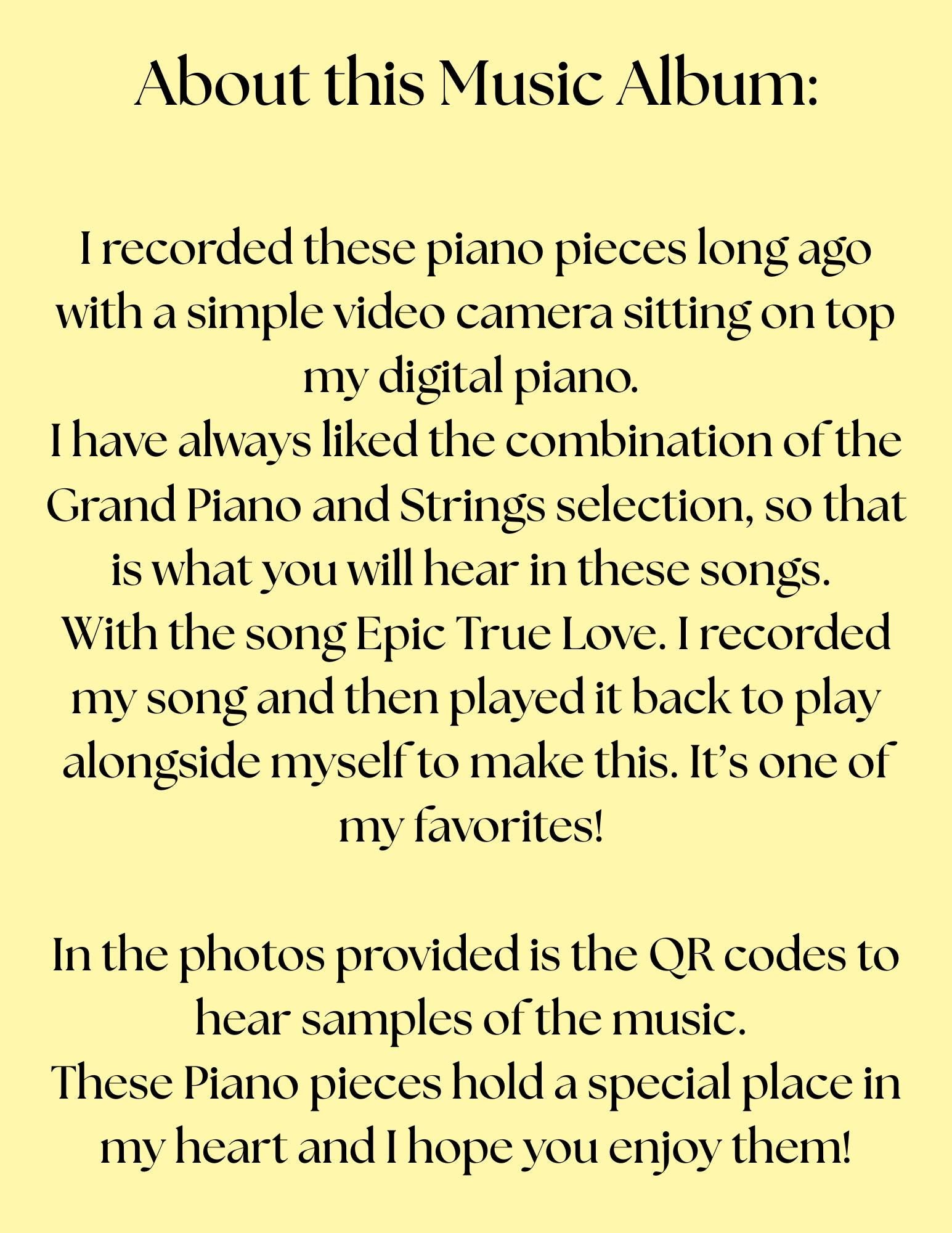 Piano music MP3, Songs from the Heart album, digital download by Emily E. Austin