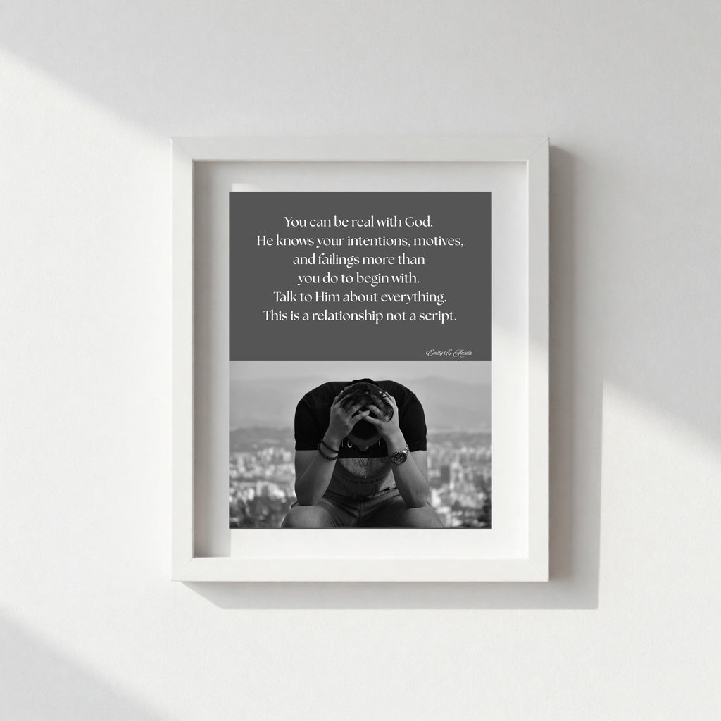 You Can Be Real printable, grey design, spiritual quote wall art, digital download