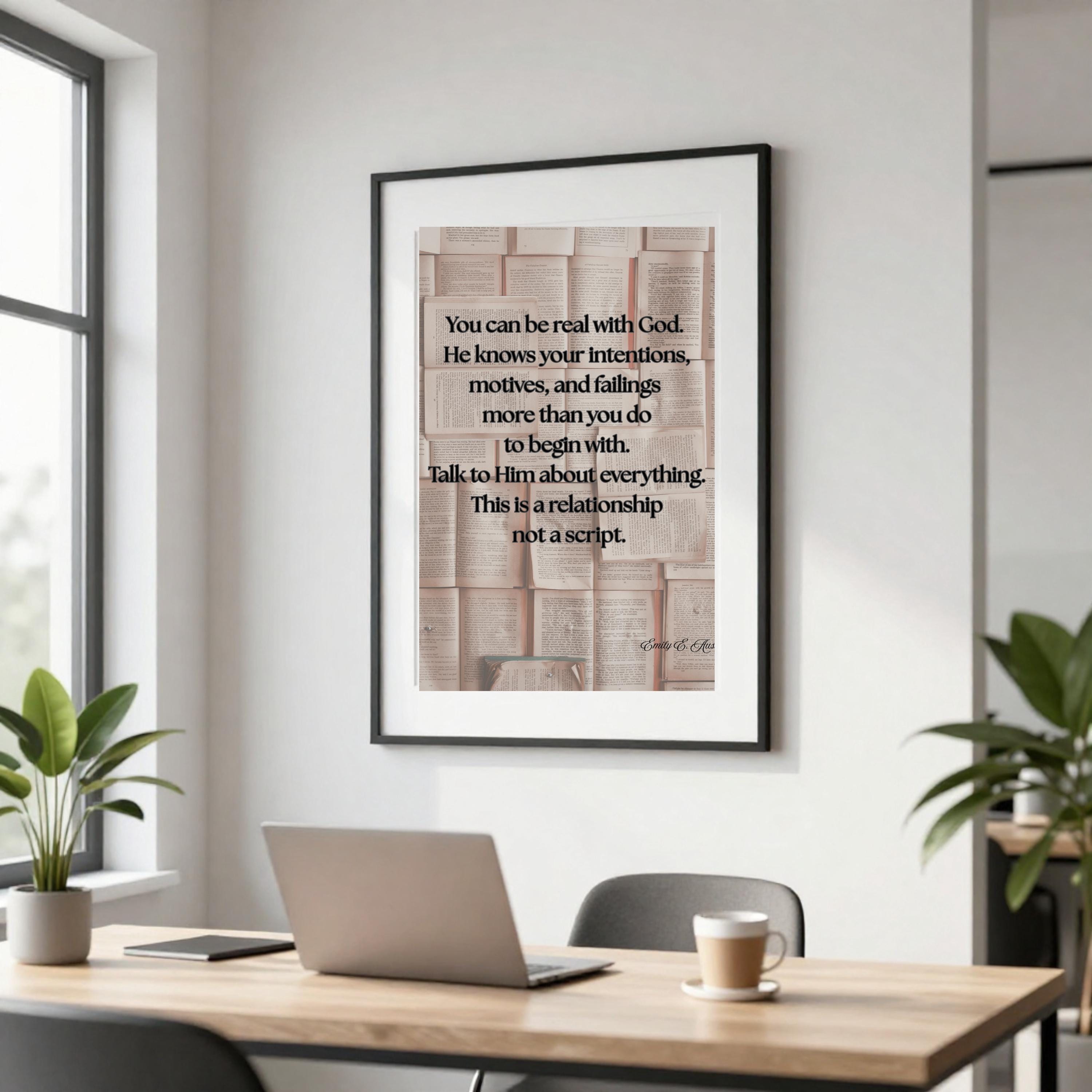 You Can Be Real printable, book pages design, quote wall art, digital download