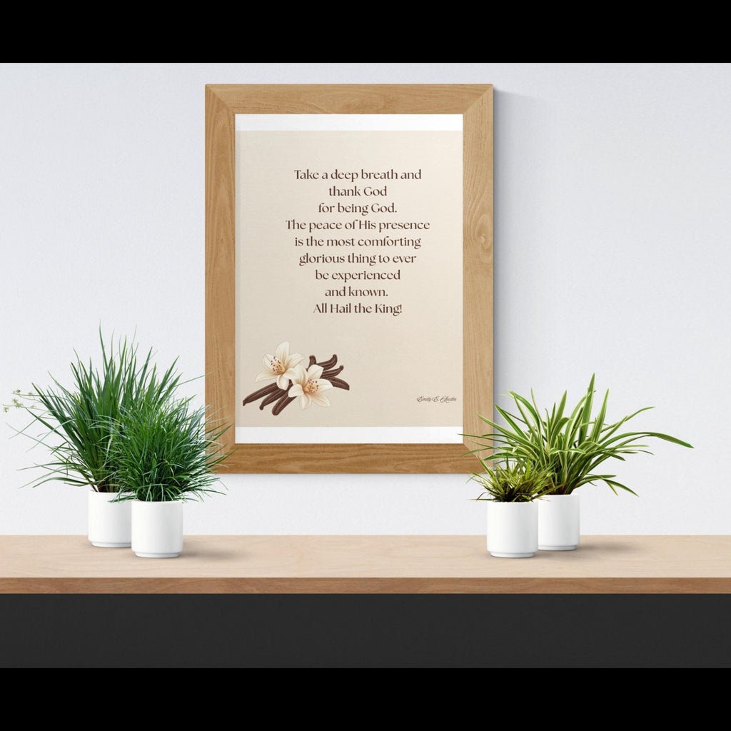 Take a Breath meditation poster, vanilla design, spiritual wall art digital download