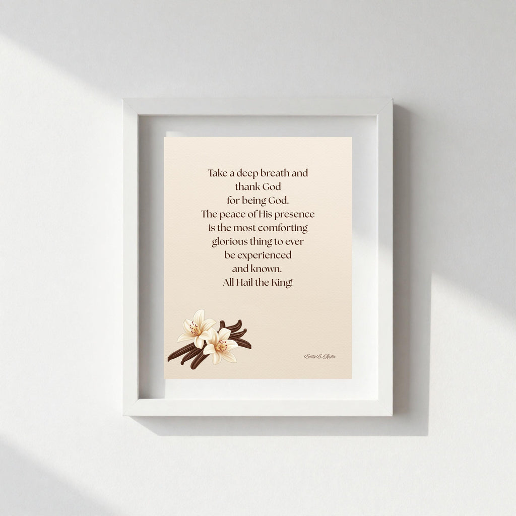 Take a Breath meditation poster, vanilla design, spiritual wall art digital download