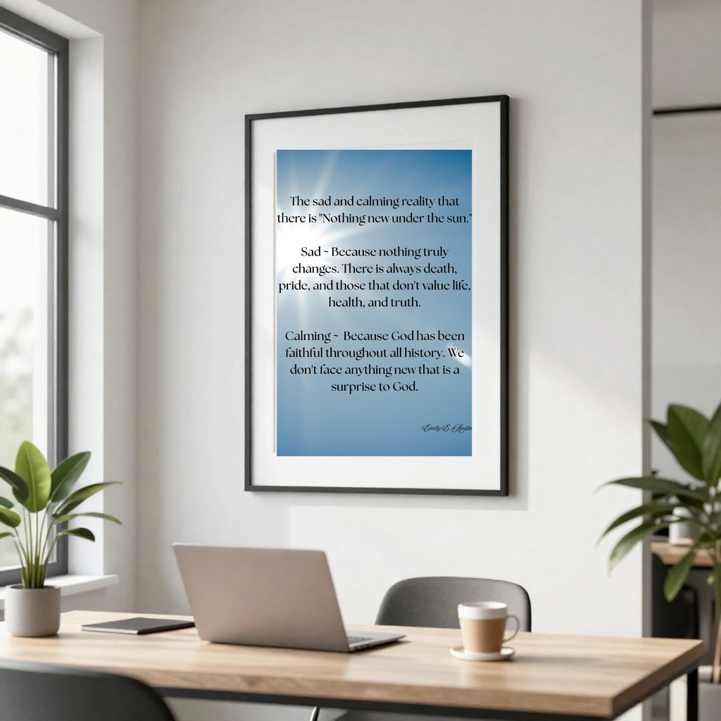 Ecclesiastes poster digital download, Nothing New Under the Sun, sky design, scripture art