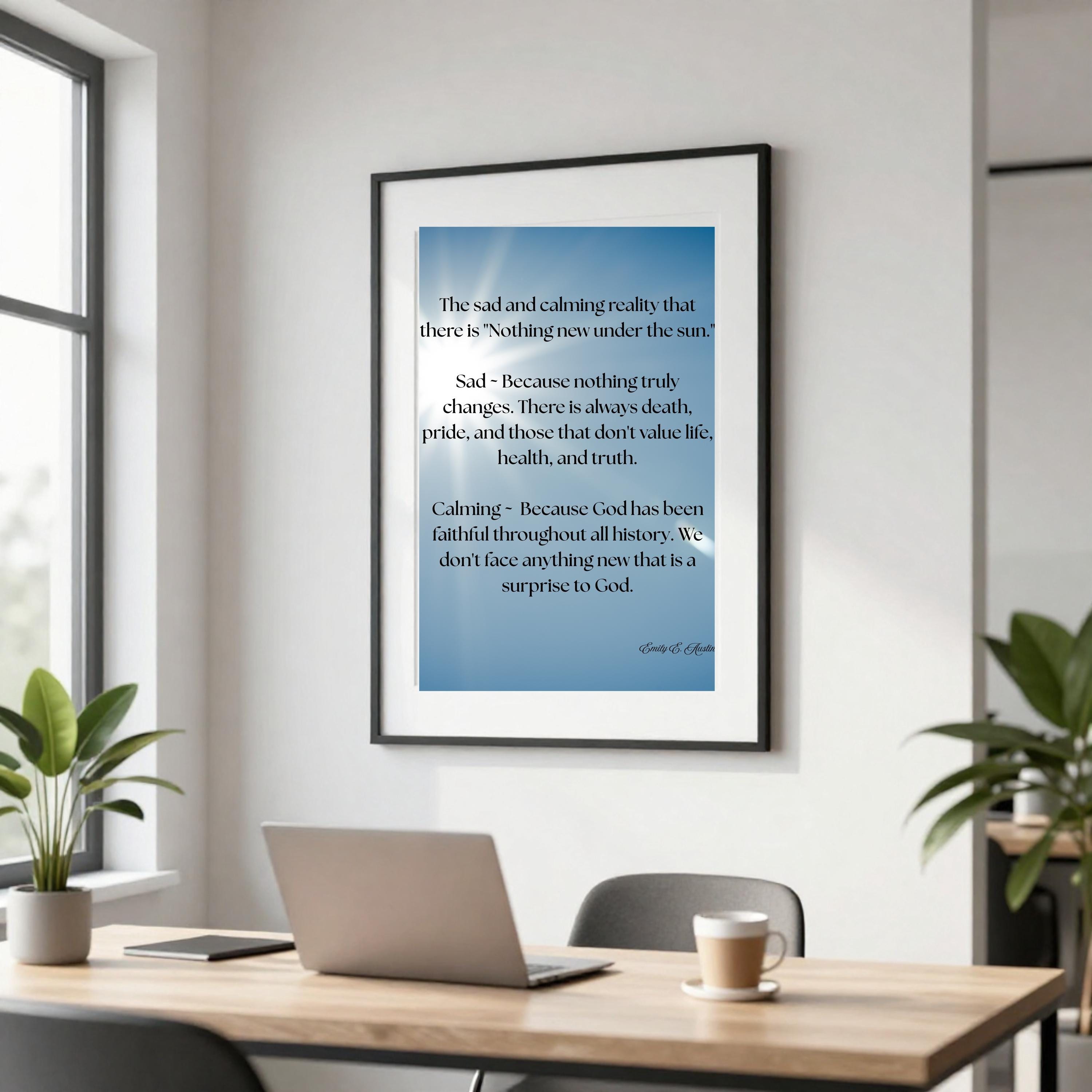 Ecclesiastes poster digital download, Nothing New Under the Sun, sky design, scripture art