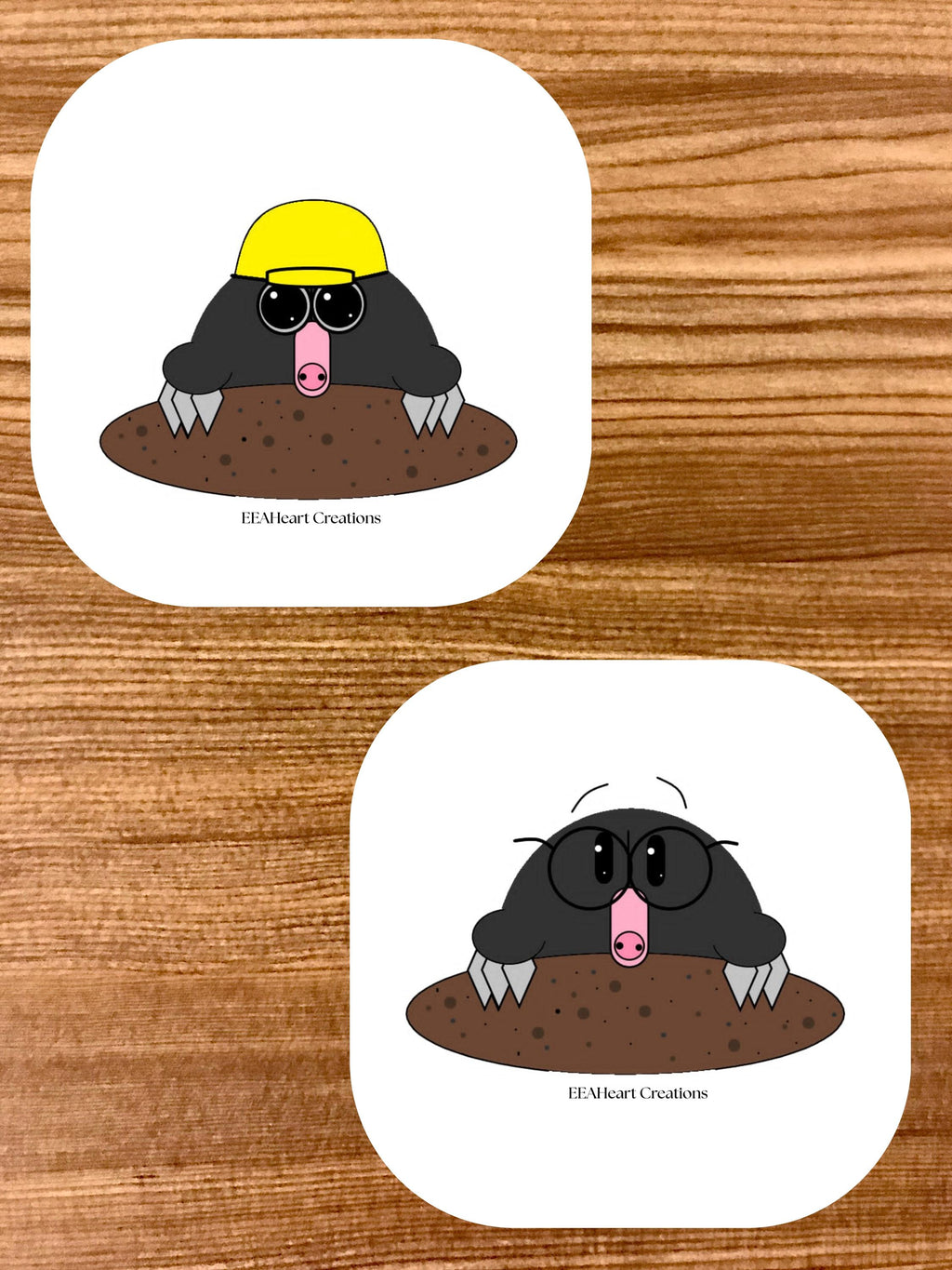 Happy Mole Stickers, digital download, decals, printable gift