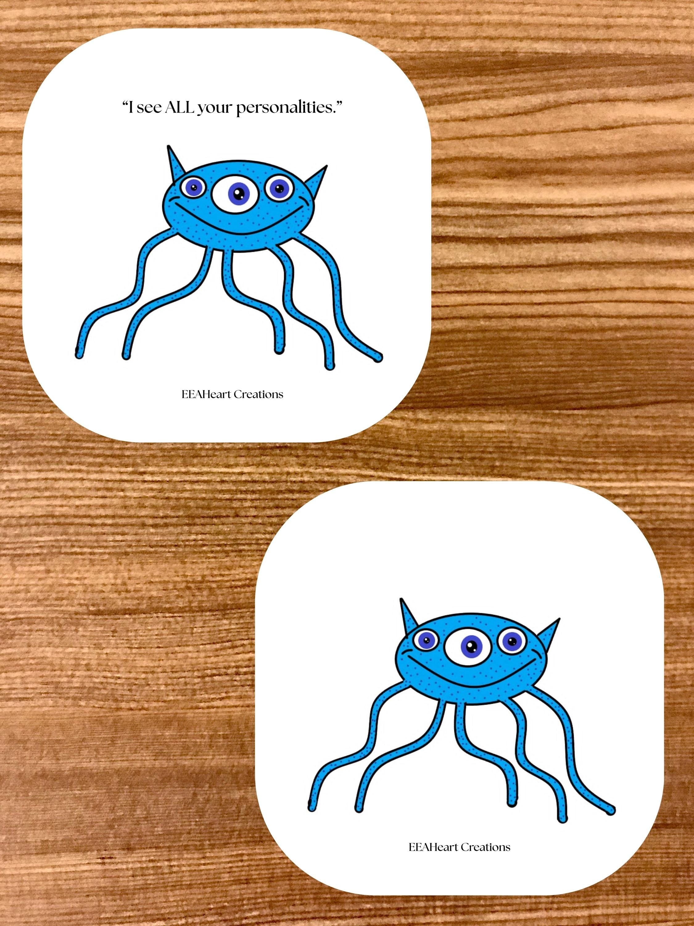 Alien Stickers, digital download, decals, alien art