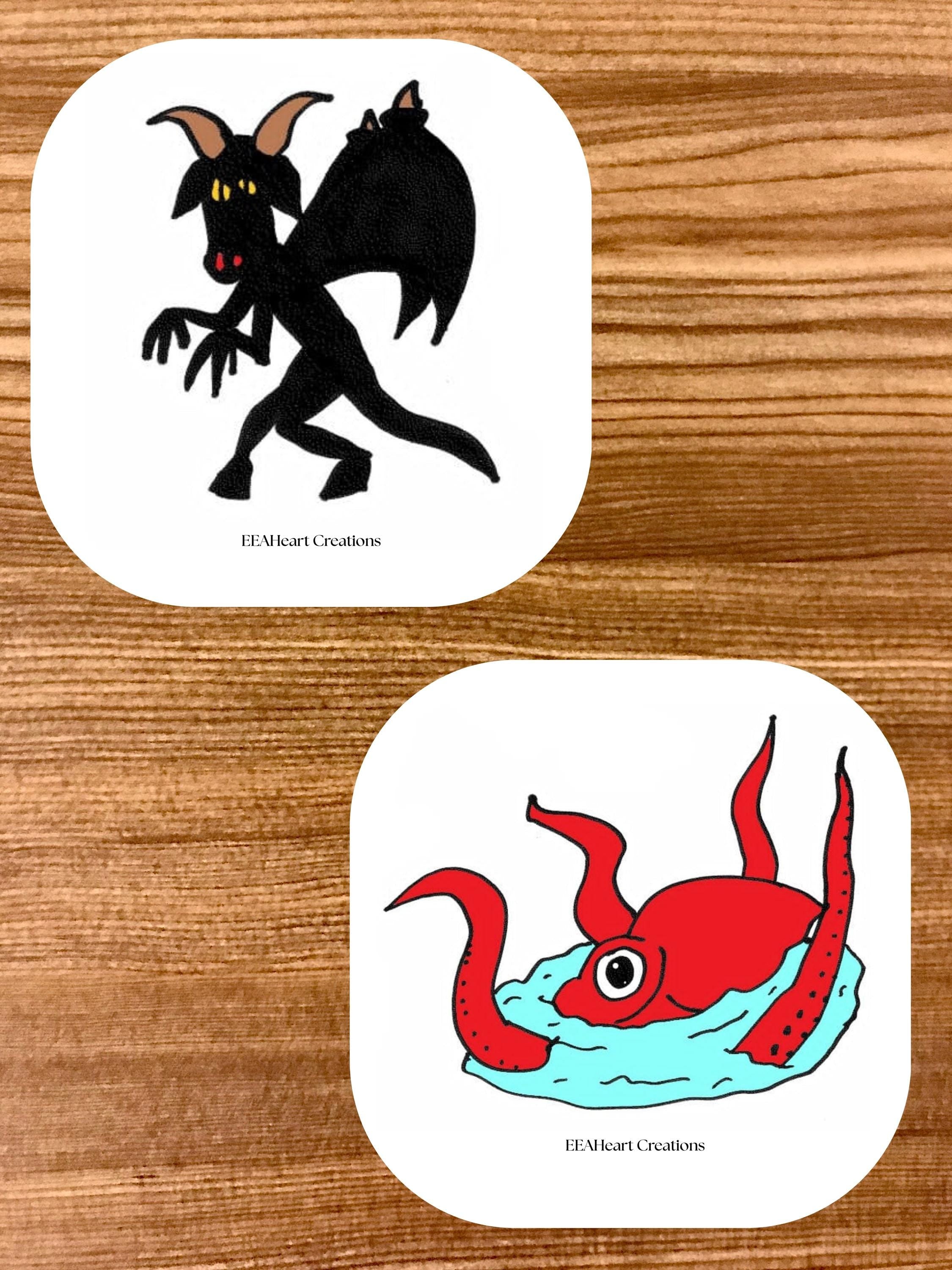Jake's Cryptid Art Stickers, digital download, decals