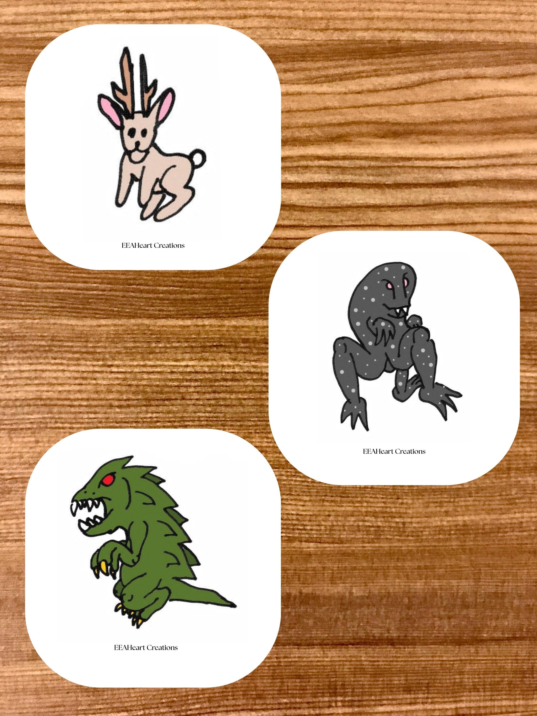 Jake's Cryptid Art Stickers, digital download, decals