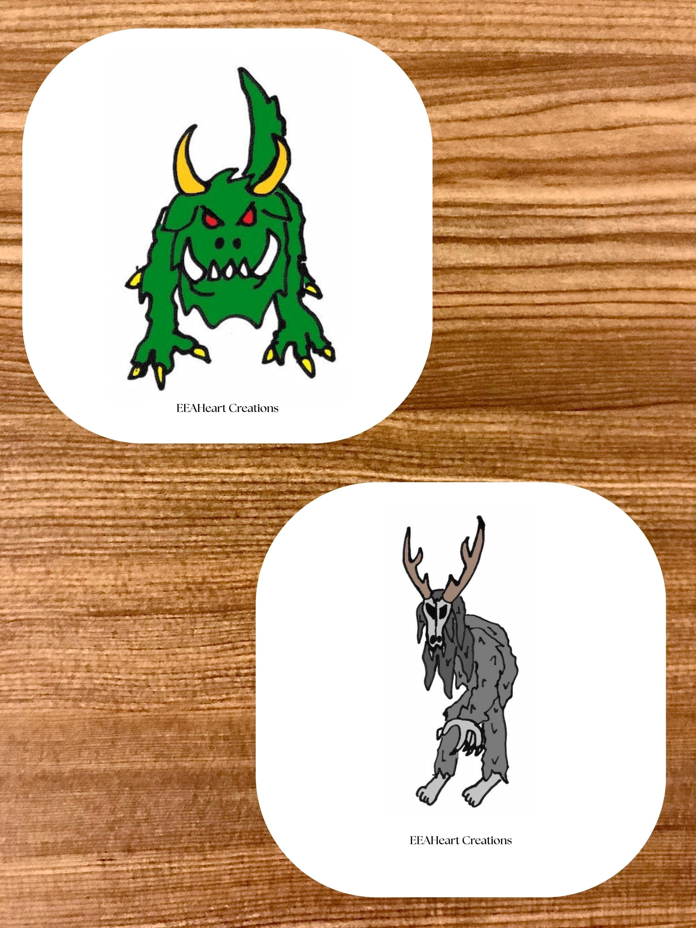 Jake's Cryptid Art Stickers, digital download, decals