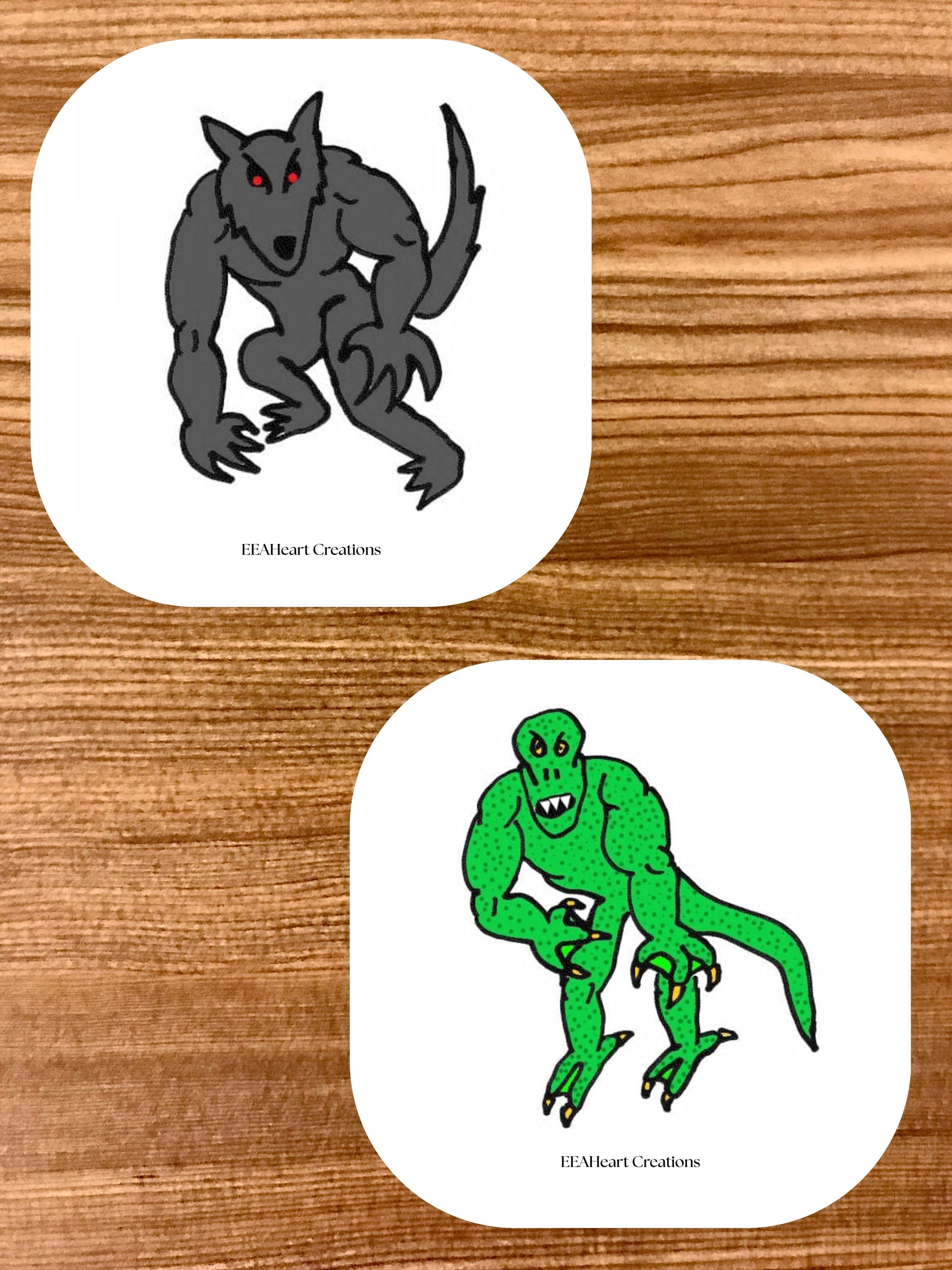 Jake's Cryptid Art Stickers, digital download, decals