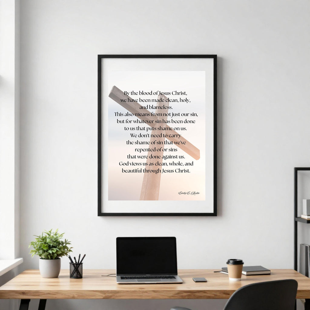 Mindful meditation quote, digital download, God Views Us wall art , Cross design