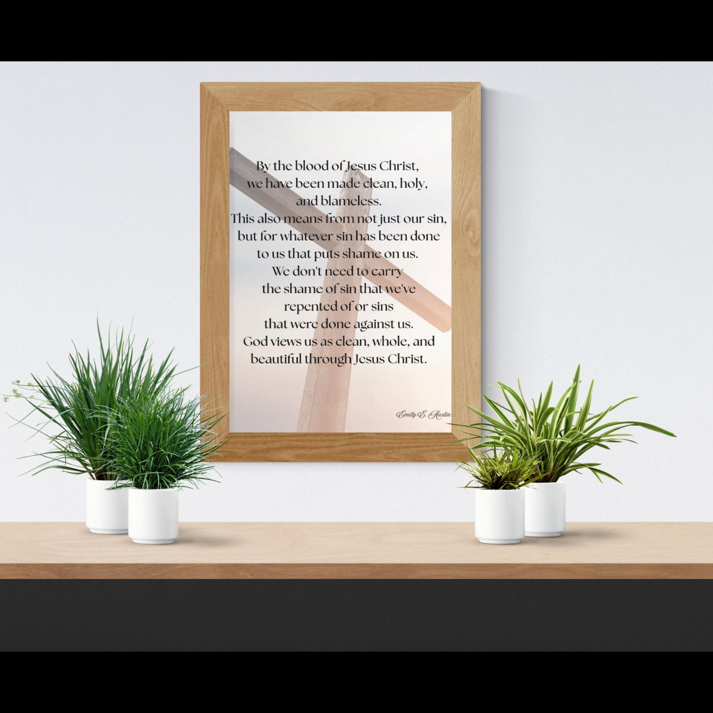 Mindful meditation quote, digital download, God Views Us wall art , Cross design