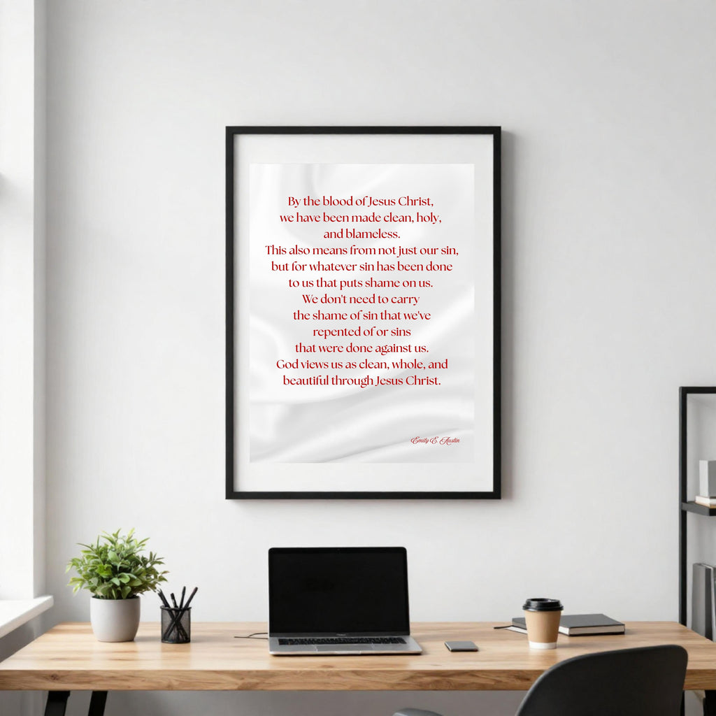 Mindful meditation quote, digital download, God Views Us, white satin design, wall art