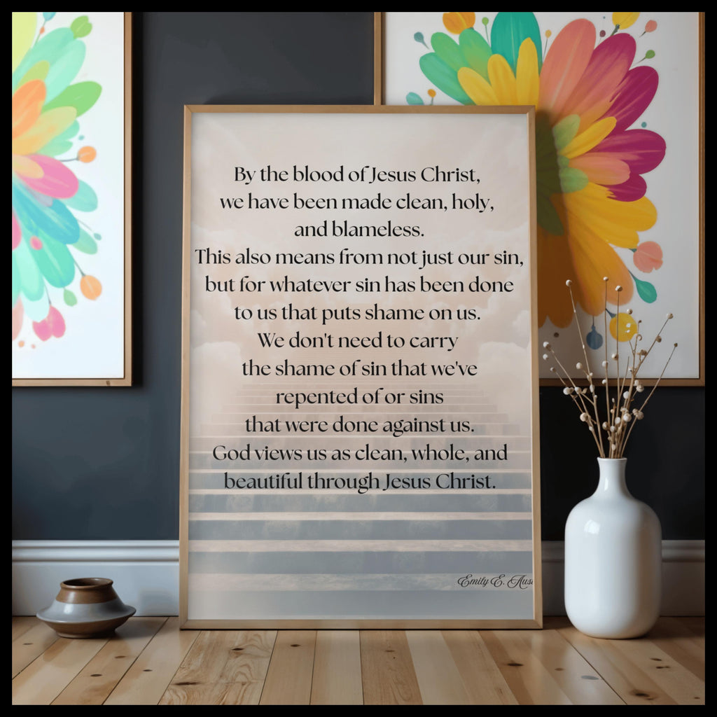 Mindful meditation quote, digital download, God Views Us, stairway design, wall art