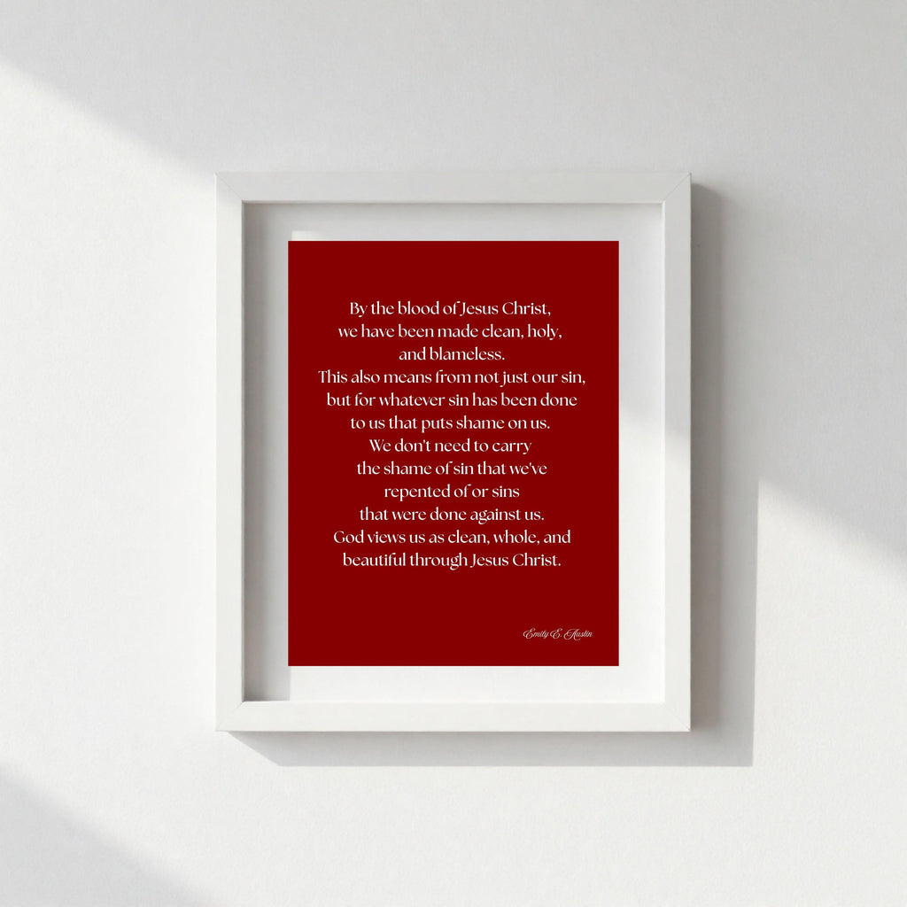 Mindful meditation quote, digital download, God Views Us, red design, wall art