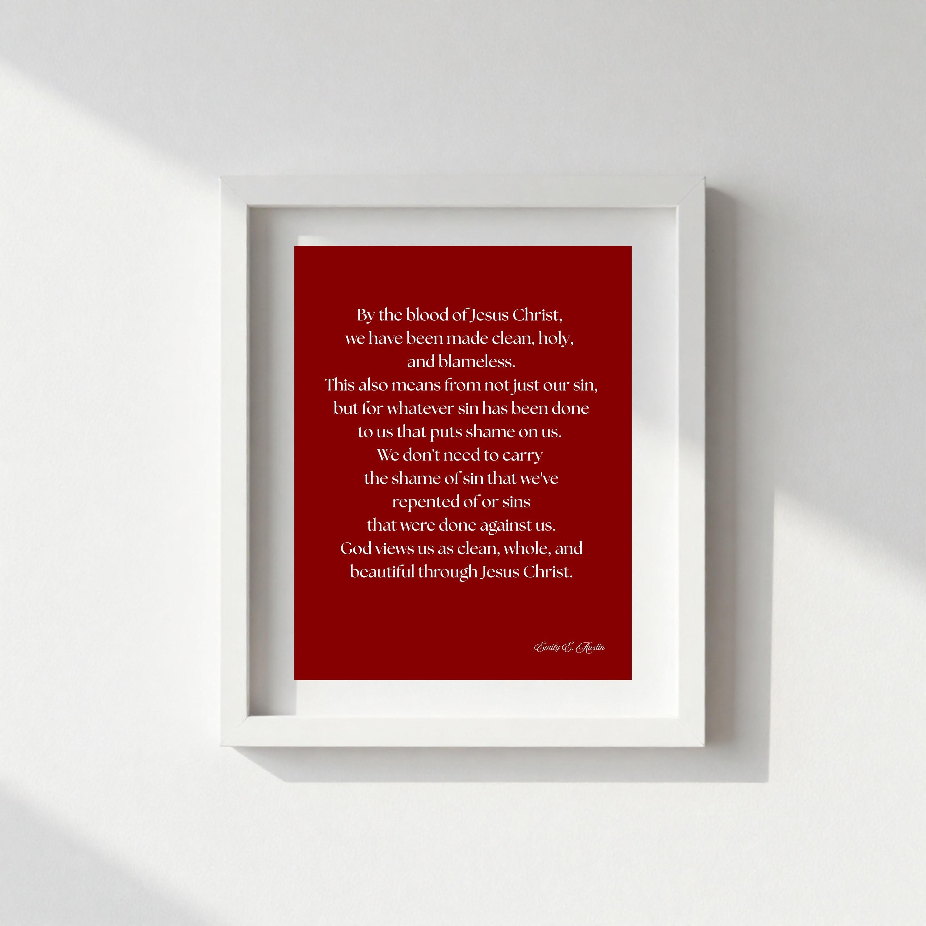 Mindful meditation quote, digital download, God Views Us, red design, wall art