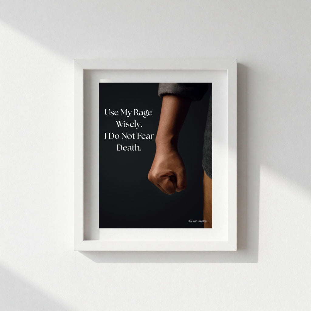 Motivational Wall Art, Use My Rage Wisely, fist design, Printable Poster