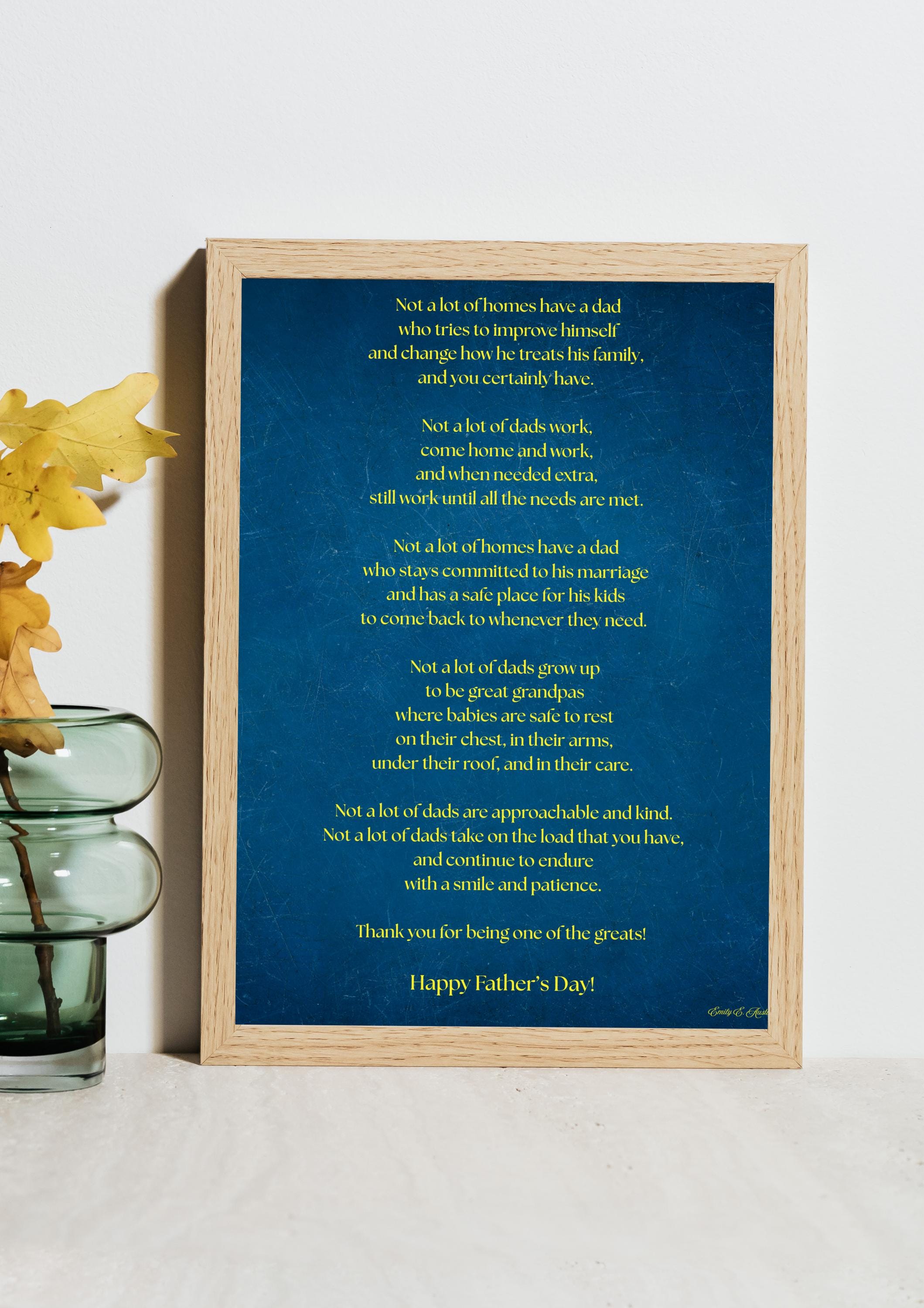 Father’s Day message printable, Not Many Dads poem wall art, digital download poster