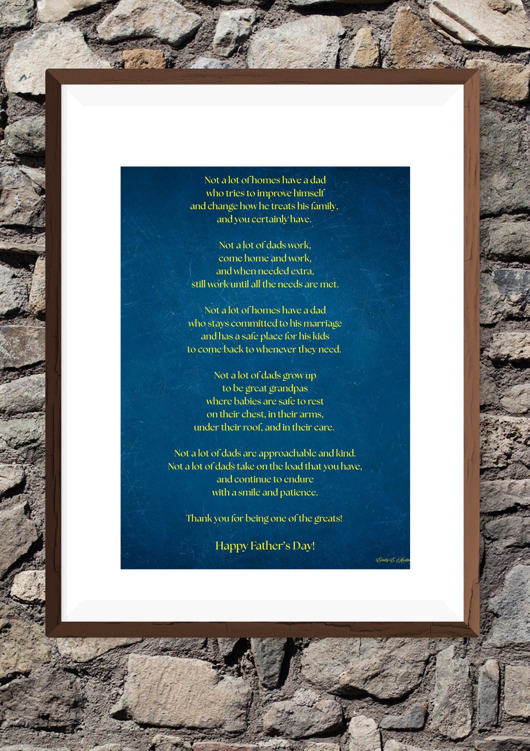 Father’s Day message printable, Not Many Dads poem wall art, digital download poster