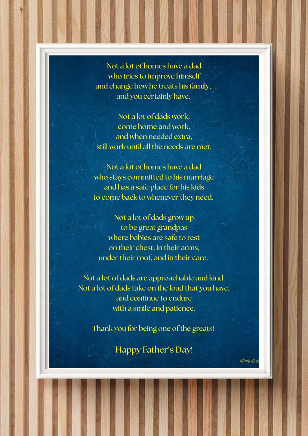 Father’s Day message printable, Not Many Dads poem wall art, digital download poster