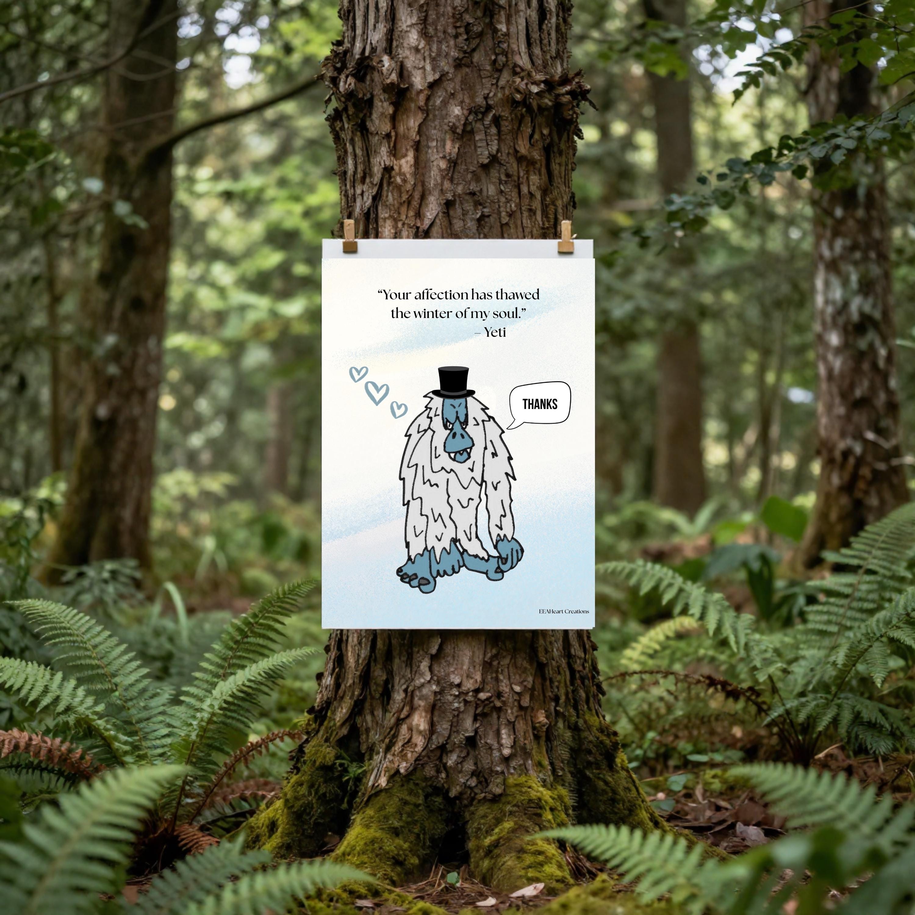 Yeti love, top hat design, digital download, fun decor