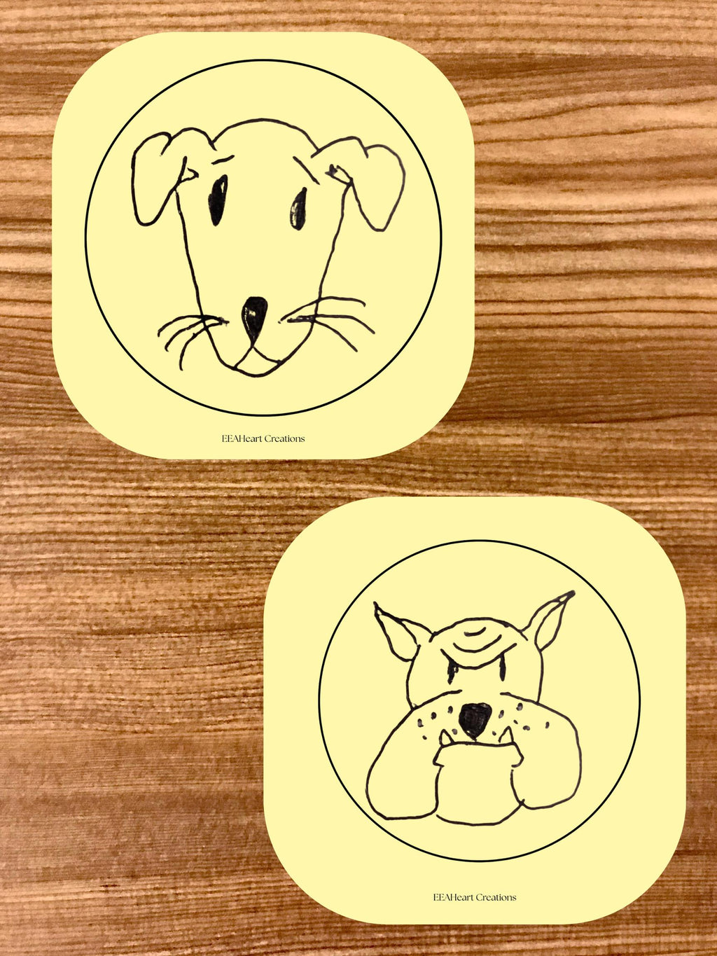Doggy drawing stickers printable, hand-drawn dog decals, digital download PNG