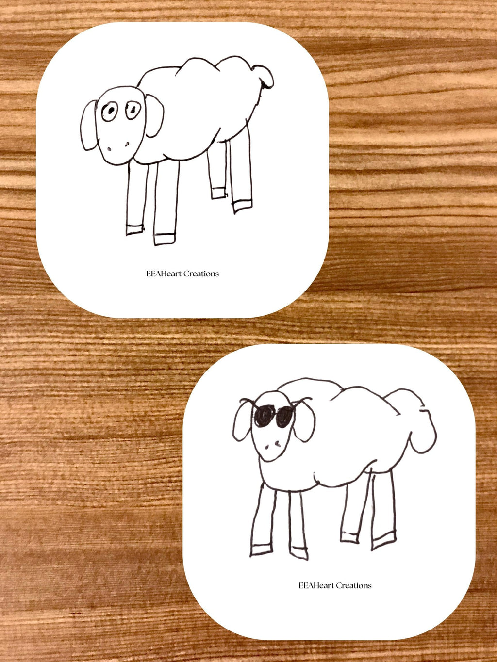 Uniquely Drawn Sheep Stickers - Digital Download