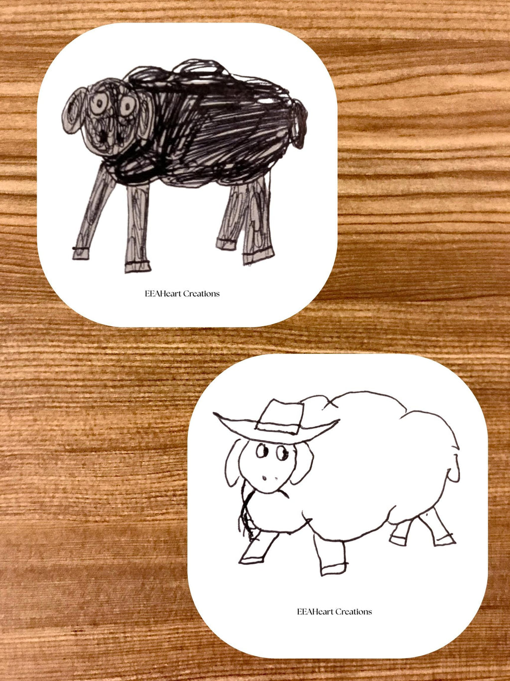 Uniquely Drawn Sheep Stickers - Digital Download