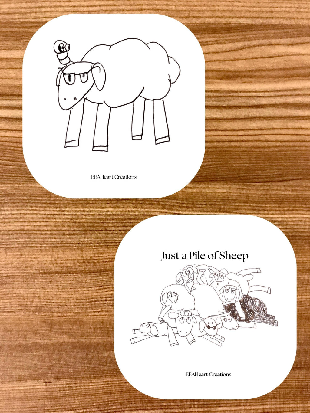 Uniquely Drawn Sheep Stickers - Digital Download