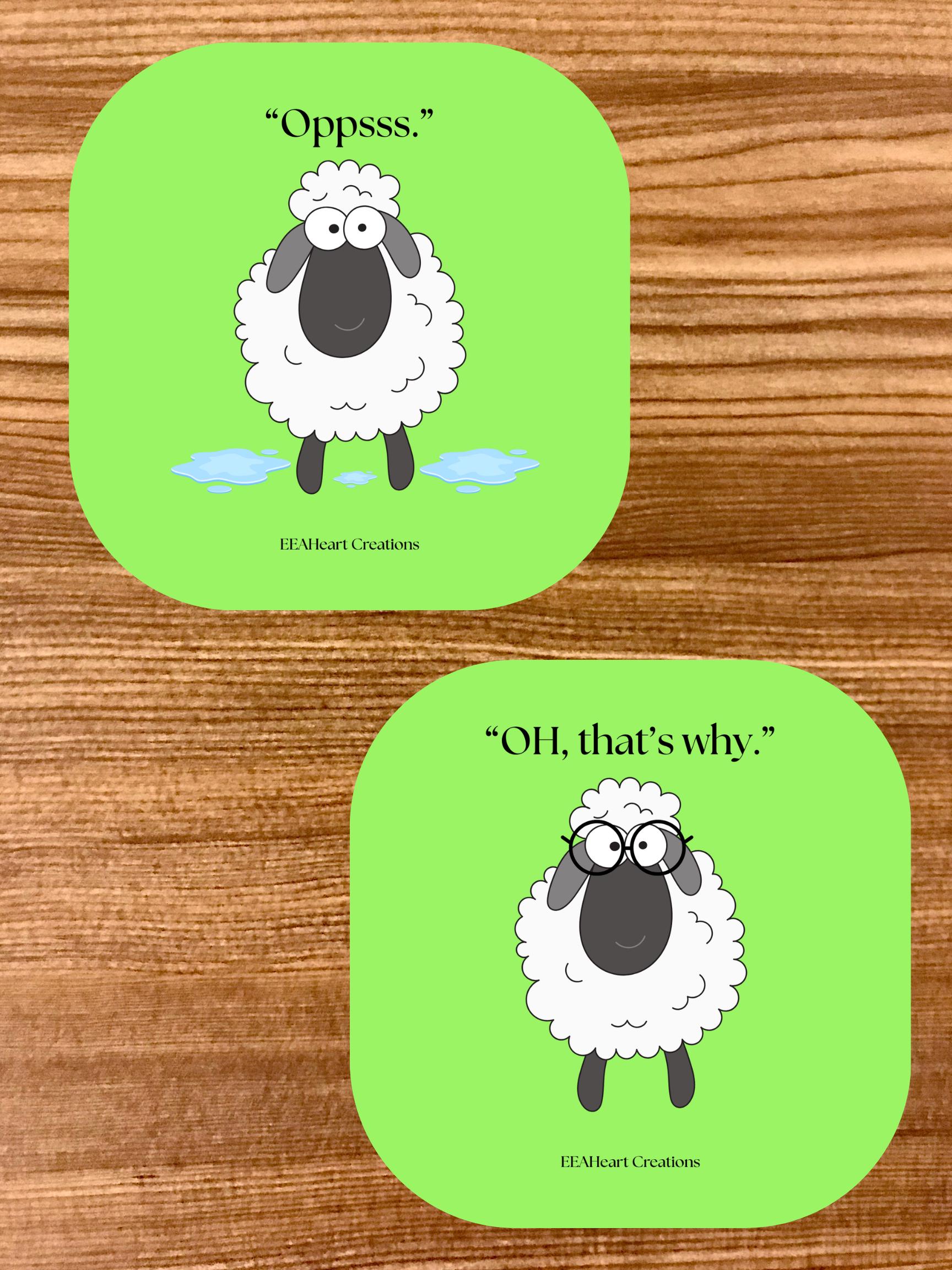 Funny Sheep Stickers - Digital Download