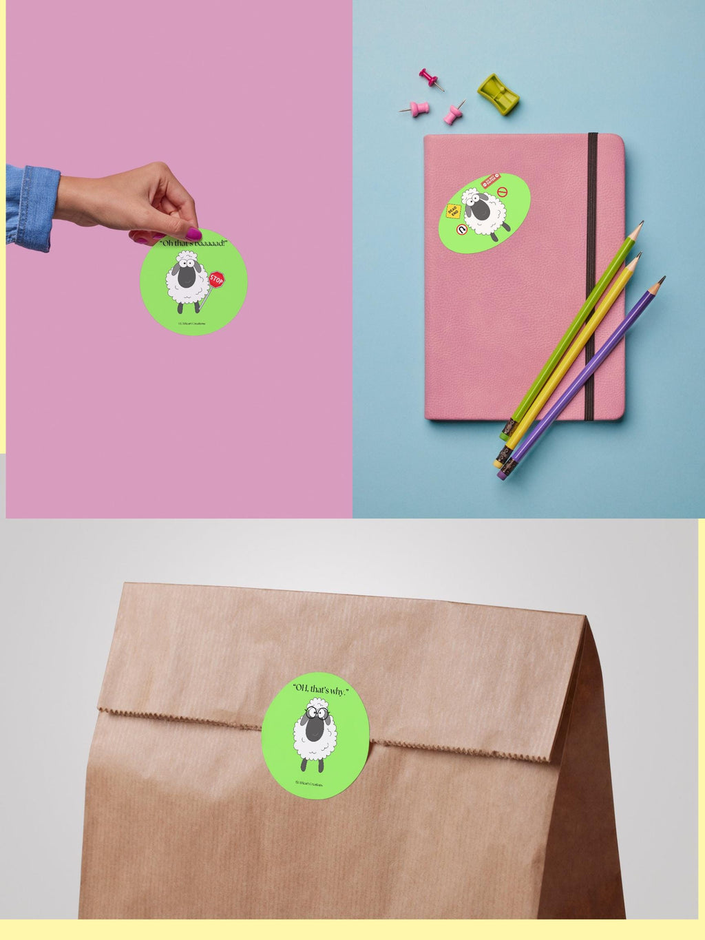 Funny Sheep Stickers - Digital Download