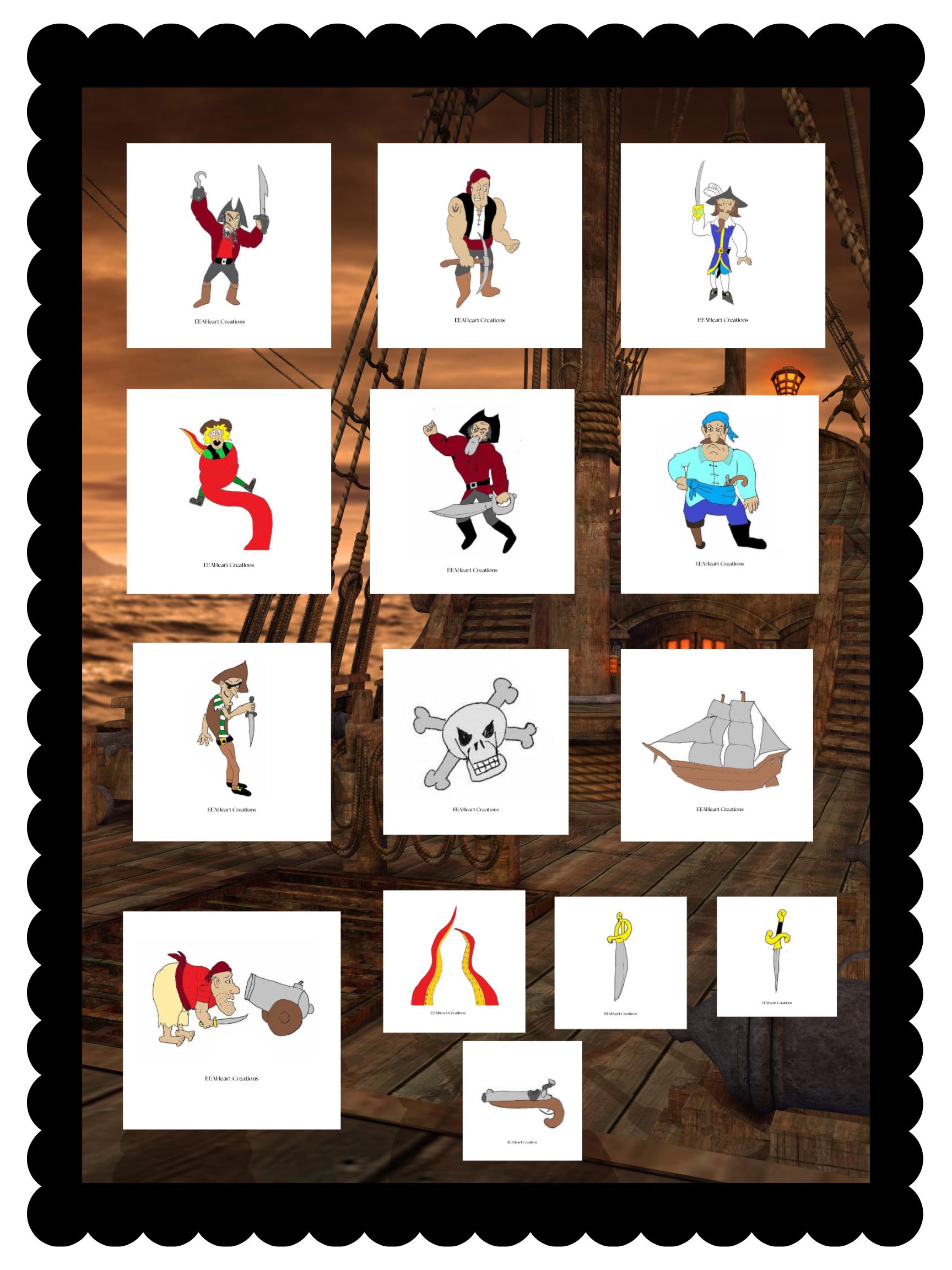 Jake's Pirates Drawing Stickers - Digital Download