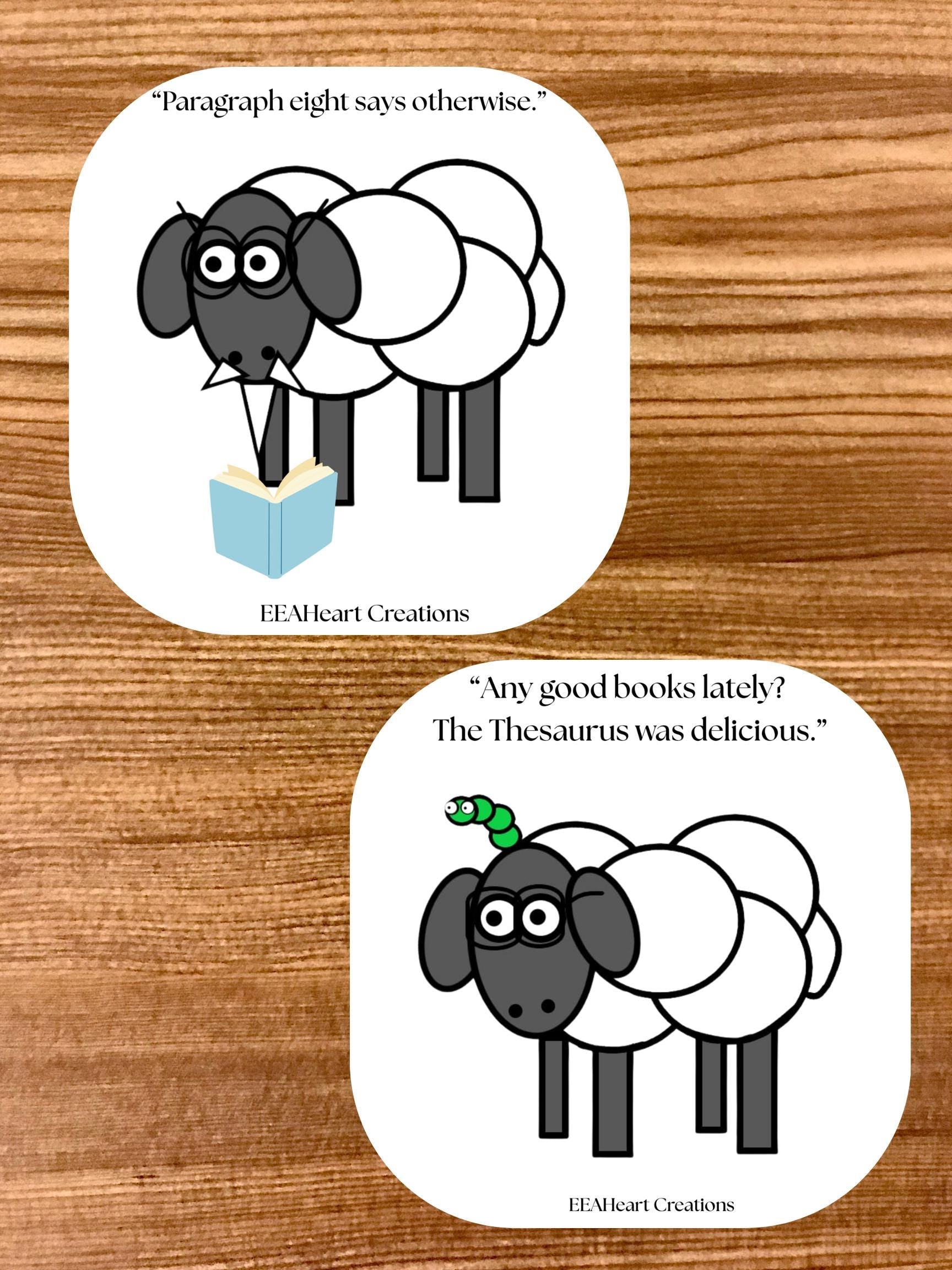 Happy Sheep Stickers - Digital Download
