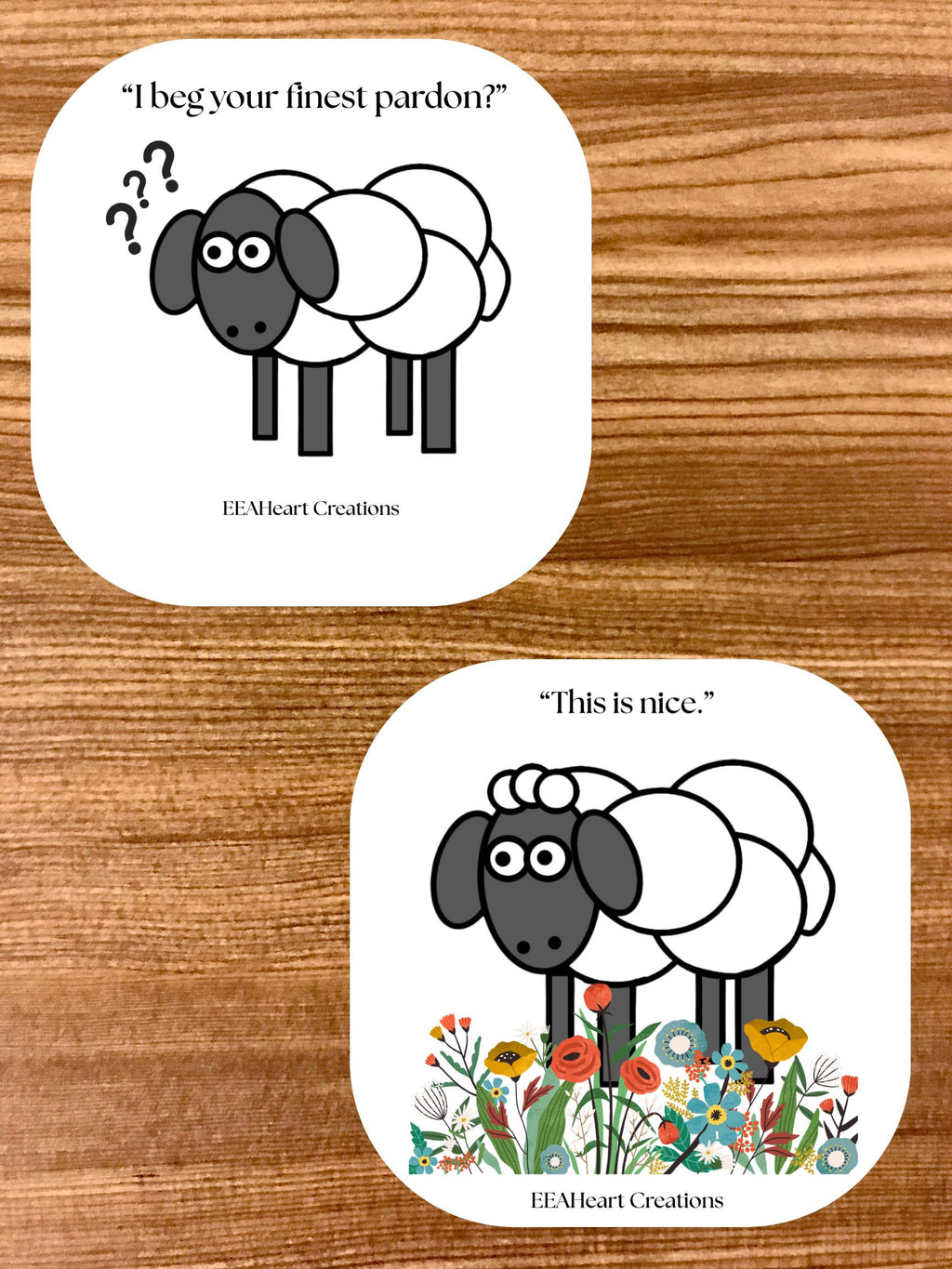 Happy Sheep Stickers - Digital Download