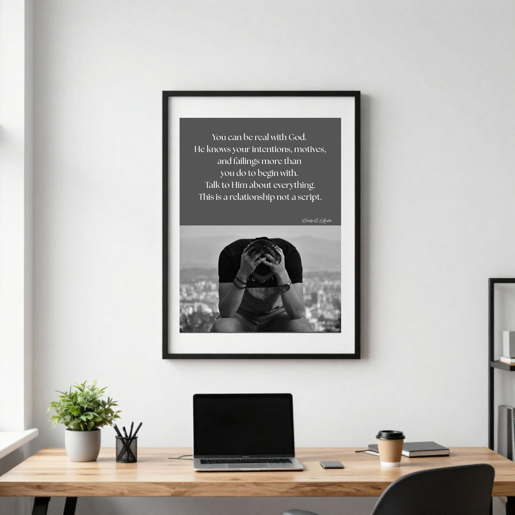 You Can Be Real printable, grey design, spiritual quote wall art, digital download