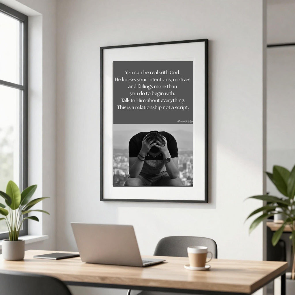 You Can Be Real printable, grey design, spiritual quote wall art, digital download