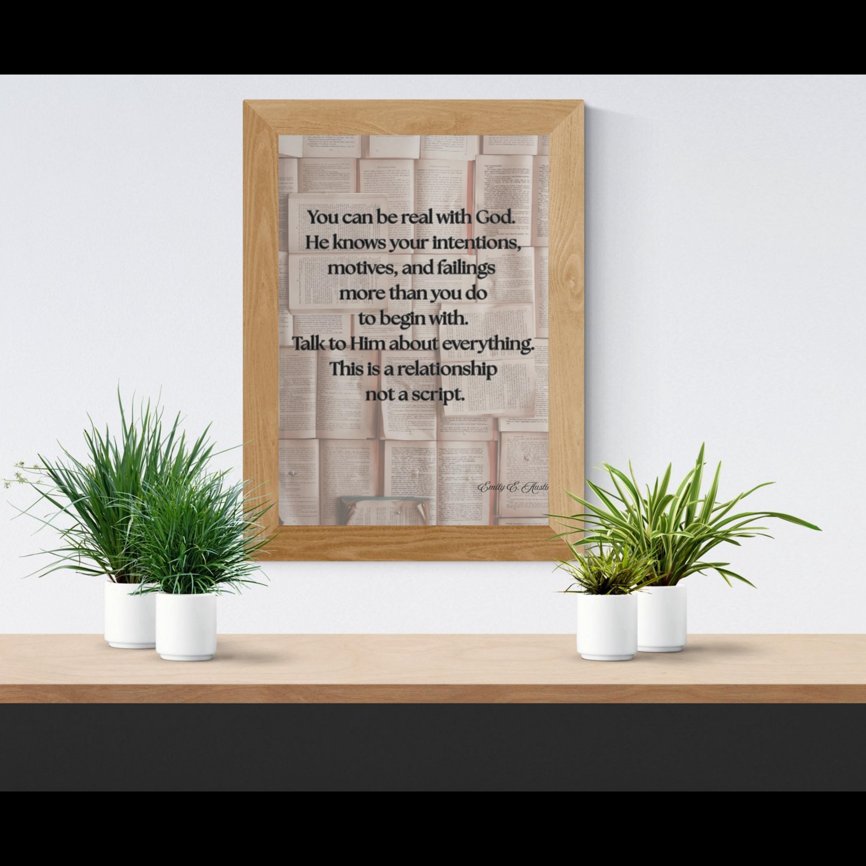 You Can Be Real printable, book pages design, quote wall art, digital download