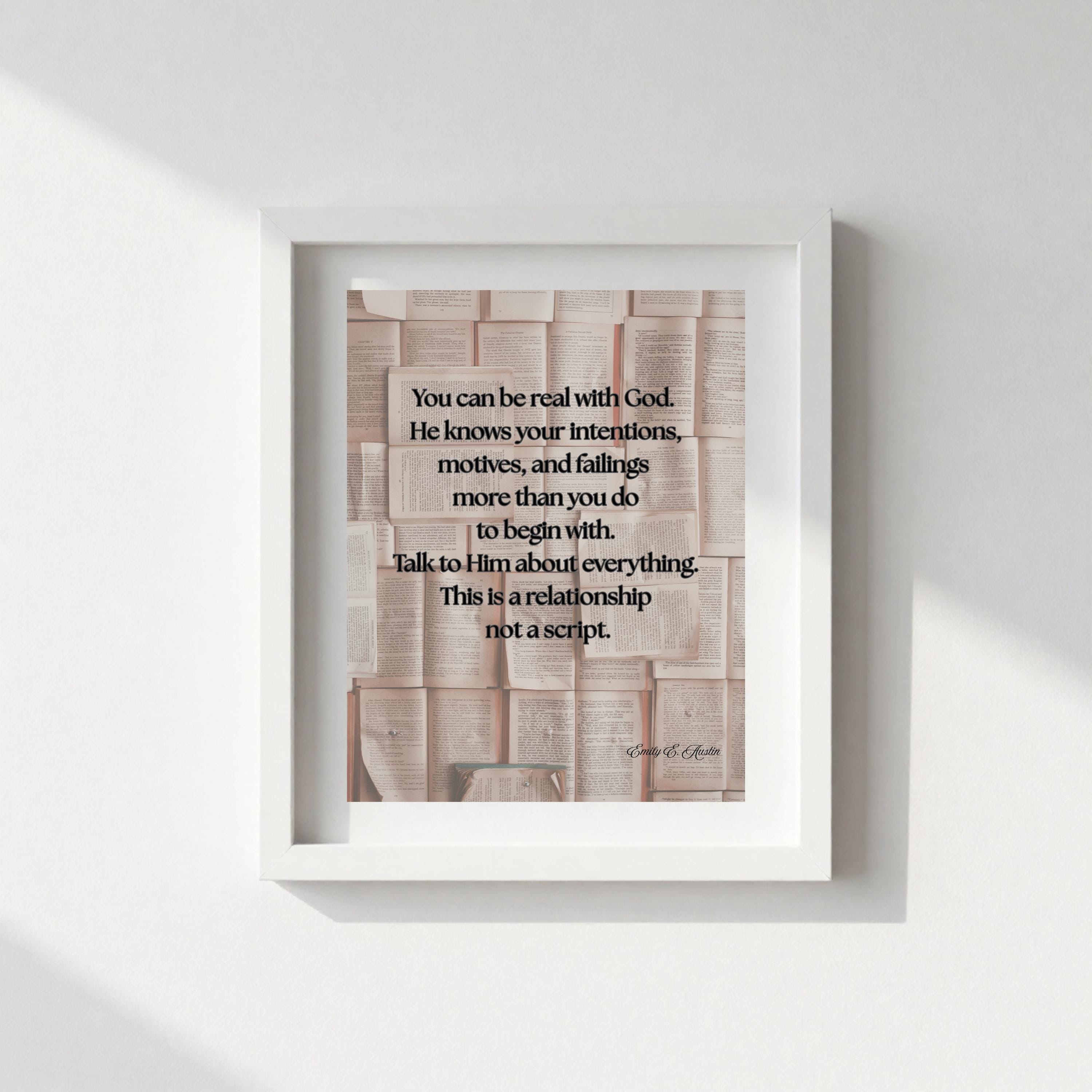 You Can Be Real printable, book pages design, quote wall art, digital download