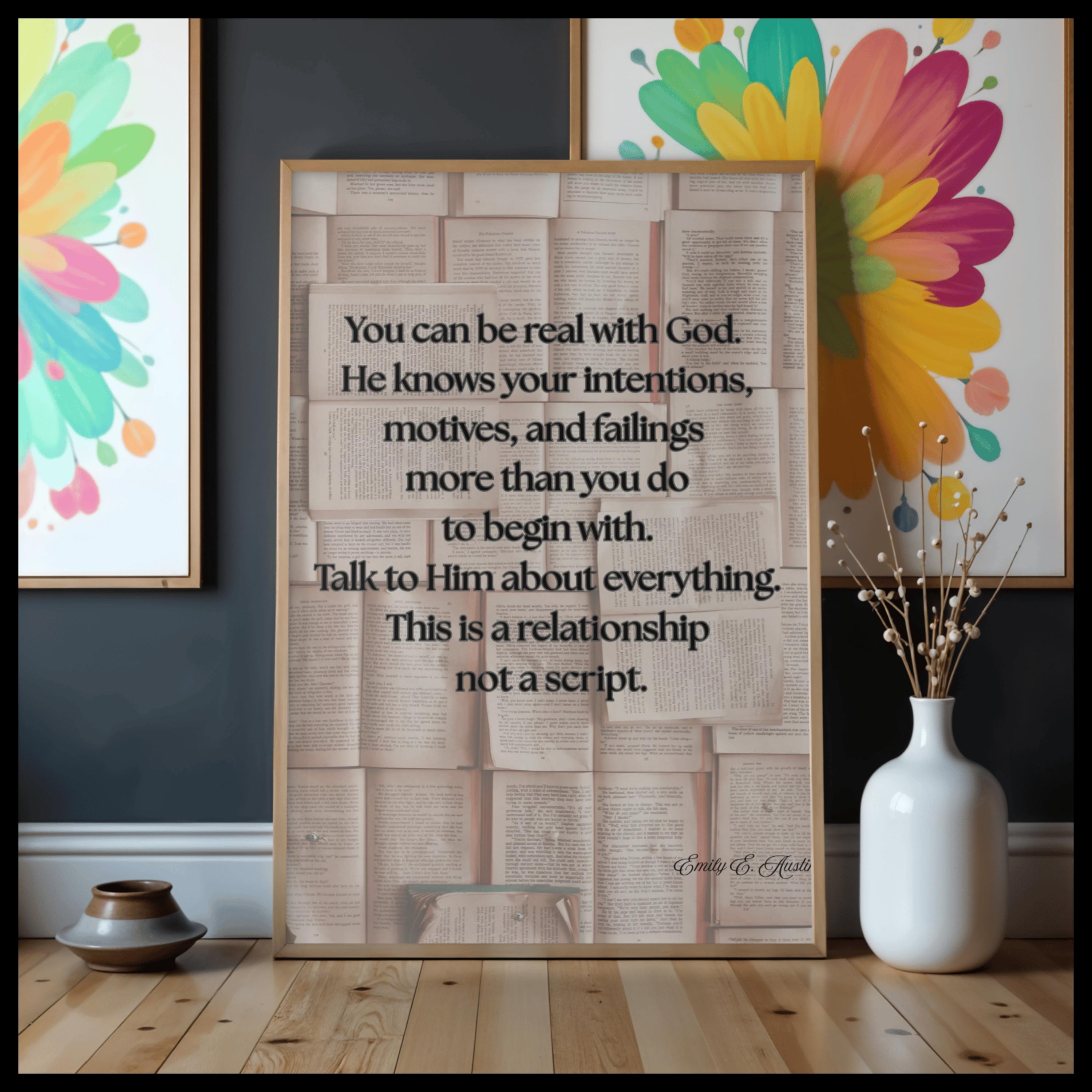 You Can Be Real printable, book pages design, quote wall art, digital download
