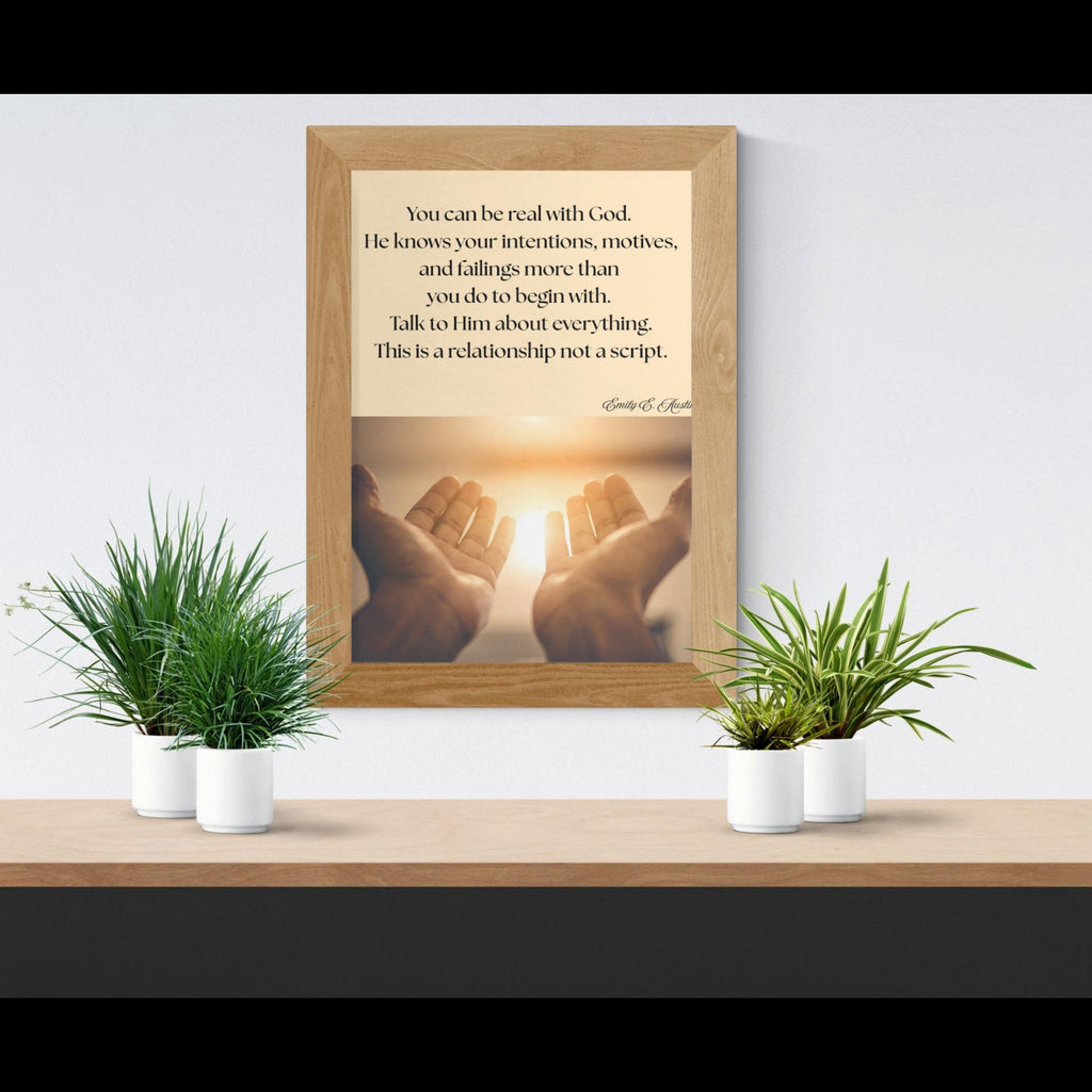 You Can Be Real printable, open hands design, spiritual quote wall art, digital download