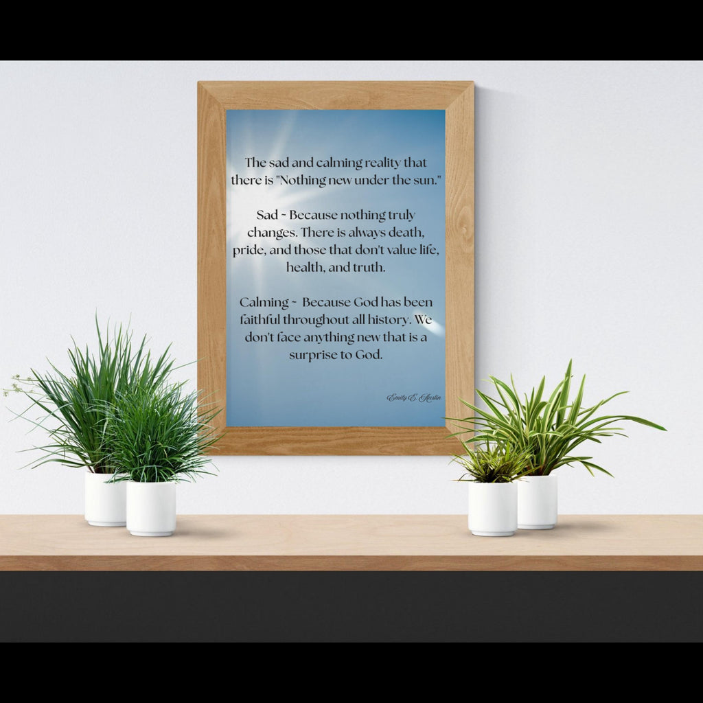 Ecclesiastes poster digital download, Nothing New Under the Sun, sky design, scripture art
