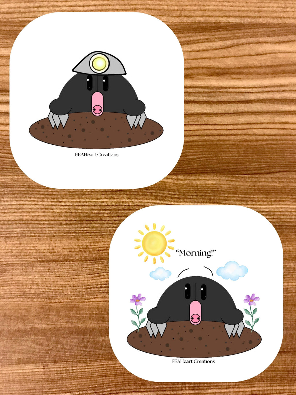 Happy Mole Stickers, digital download, decals, printable gift
