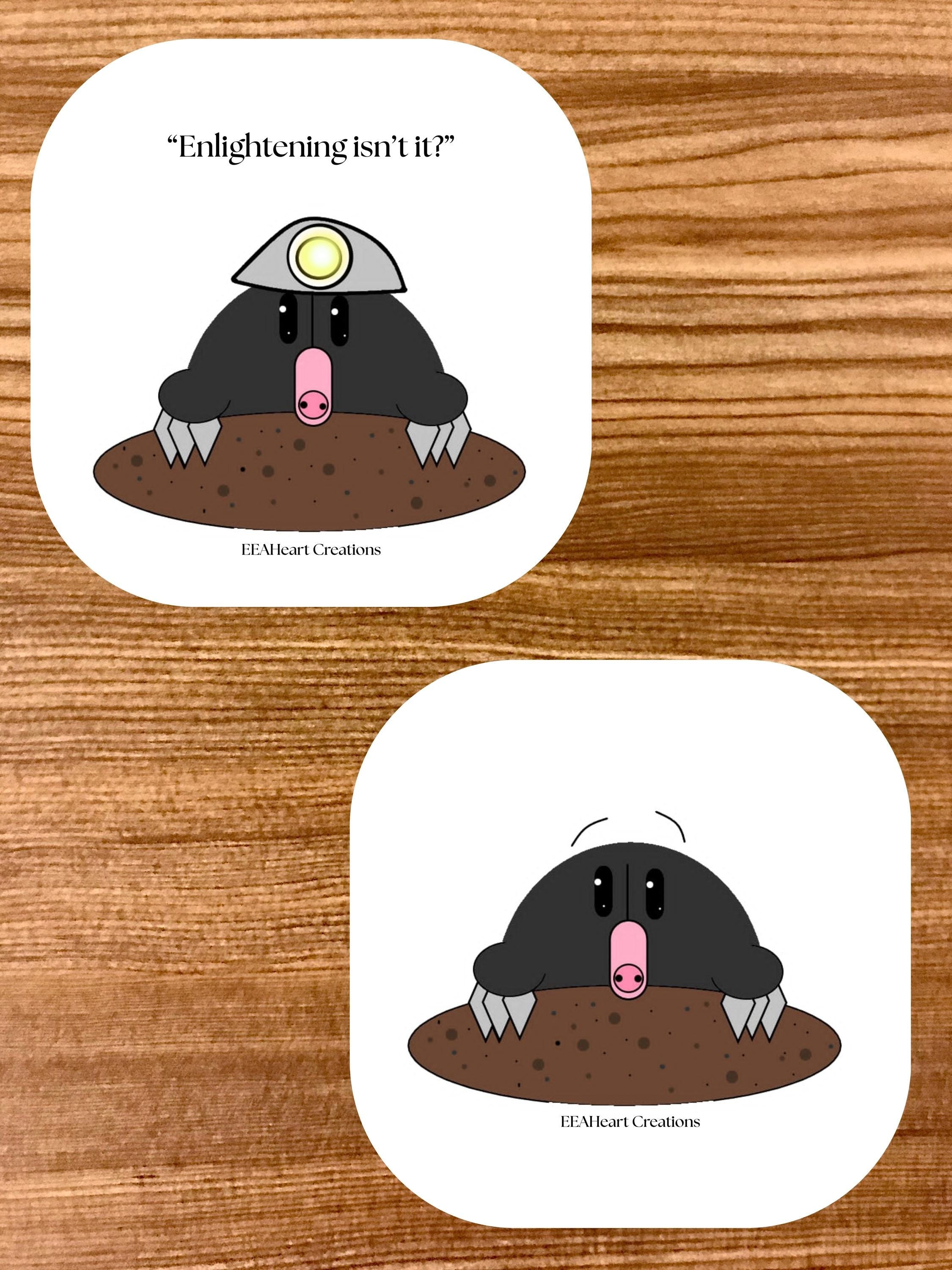 Happy Mole Stickers, digital download, decals, printable gift