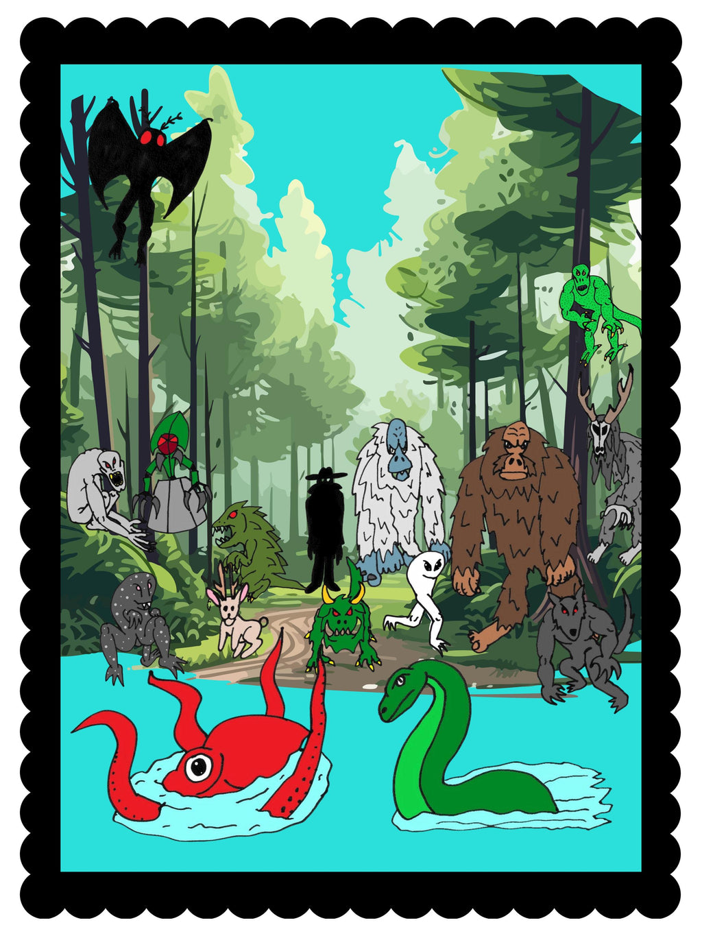 Jake's Cryptid Art Stickers, digital download, decals