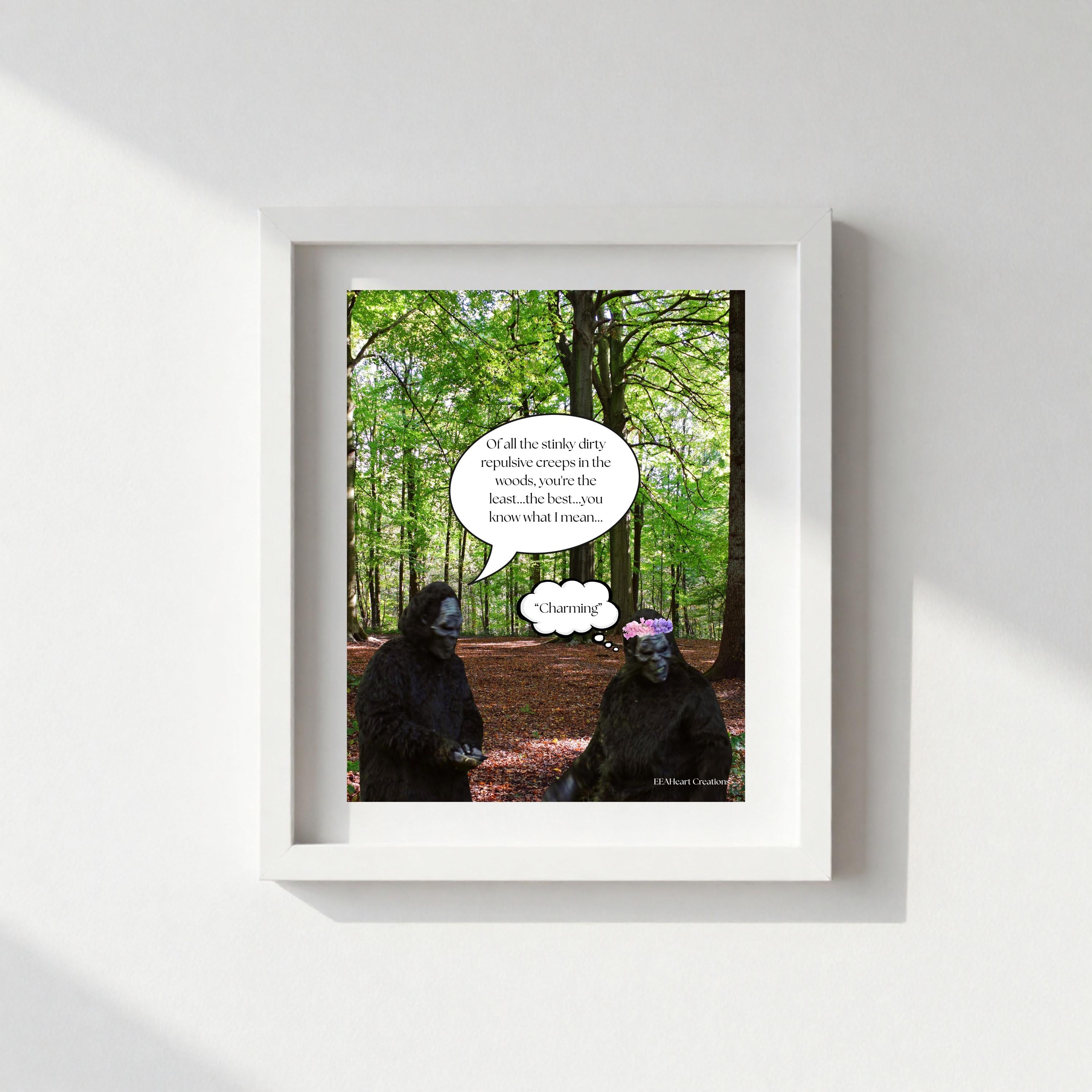 Bigfoot Love Life, digital download poster, wall art